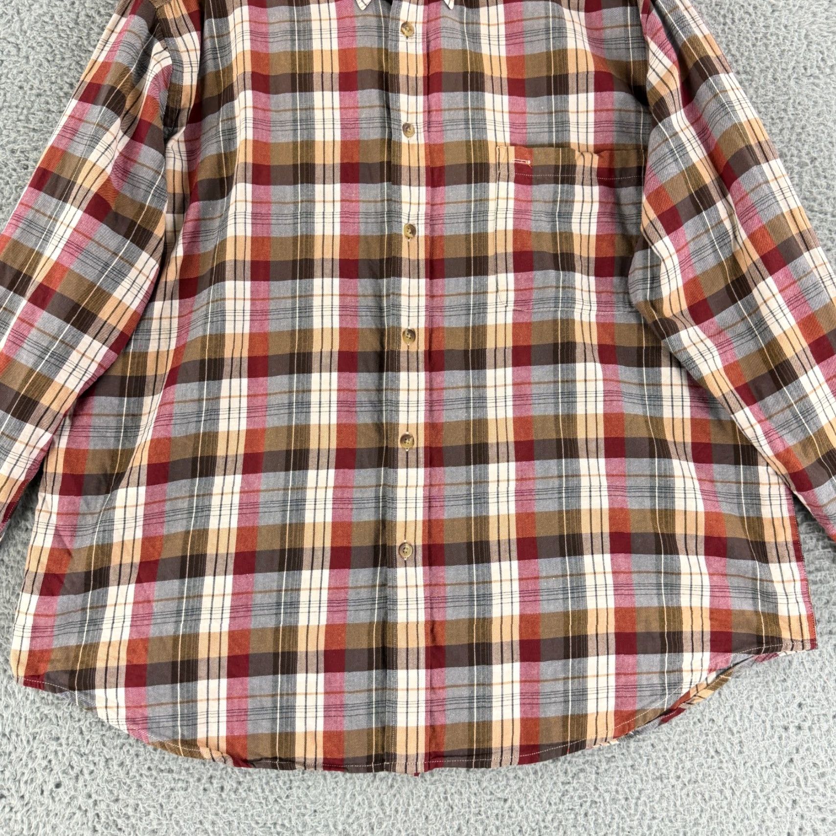 Vintage Woods & Gray Button-Down Shirt Mens Large Brown Plaid Long Sleeve Cotton Casual Size US L / EU 52-54 / 3 - 4 Thumbnail