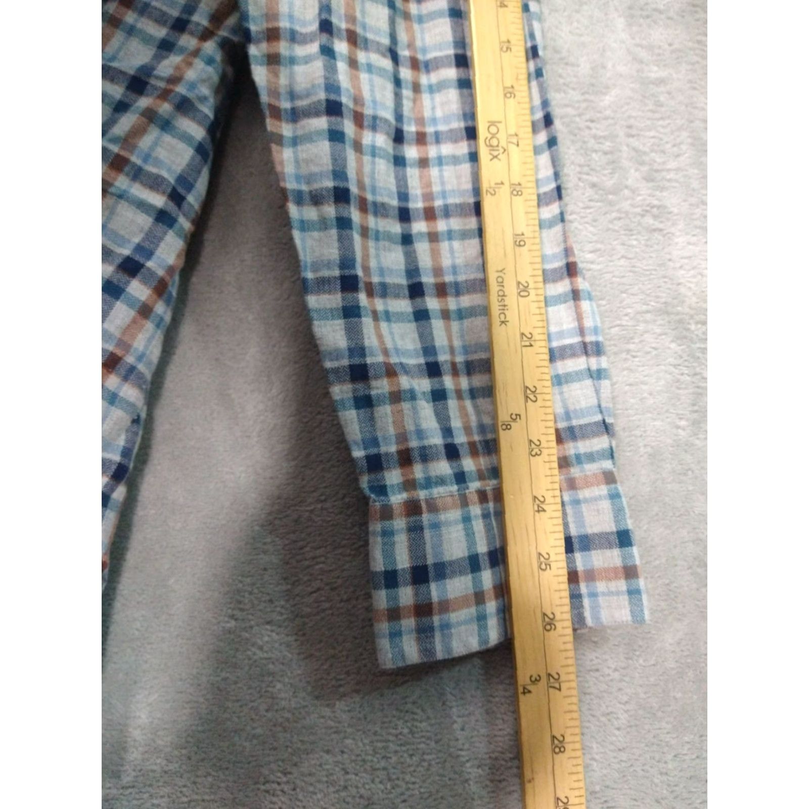 Banana Republic Banana Republic Slim Fit Flannel Shirt Mens XL Gray Plaid Long Sleeve Button-Up Casual Outdoor Size US XL / EU 56 / 4 - 6 Thumbnail