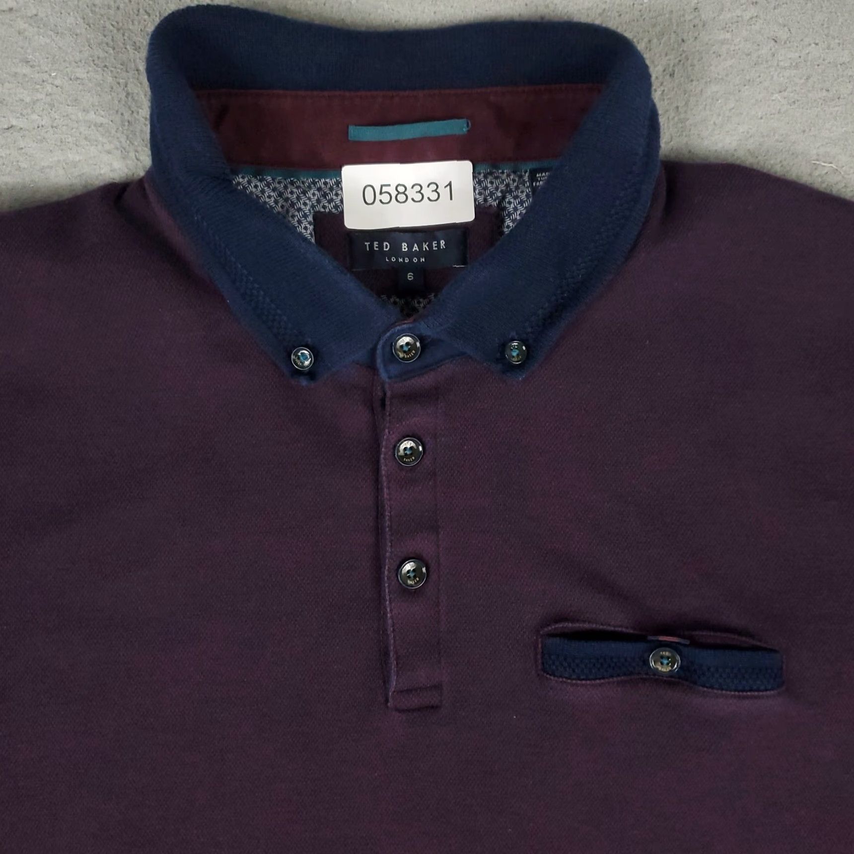 Ted Baker Ted Baker Sweater Mens Purple Long Sleeve Collared Polo Knit Cotton Viscose Regular Fit Mens Size US S / EU 44-46 / 1 - 2 Thumbnail