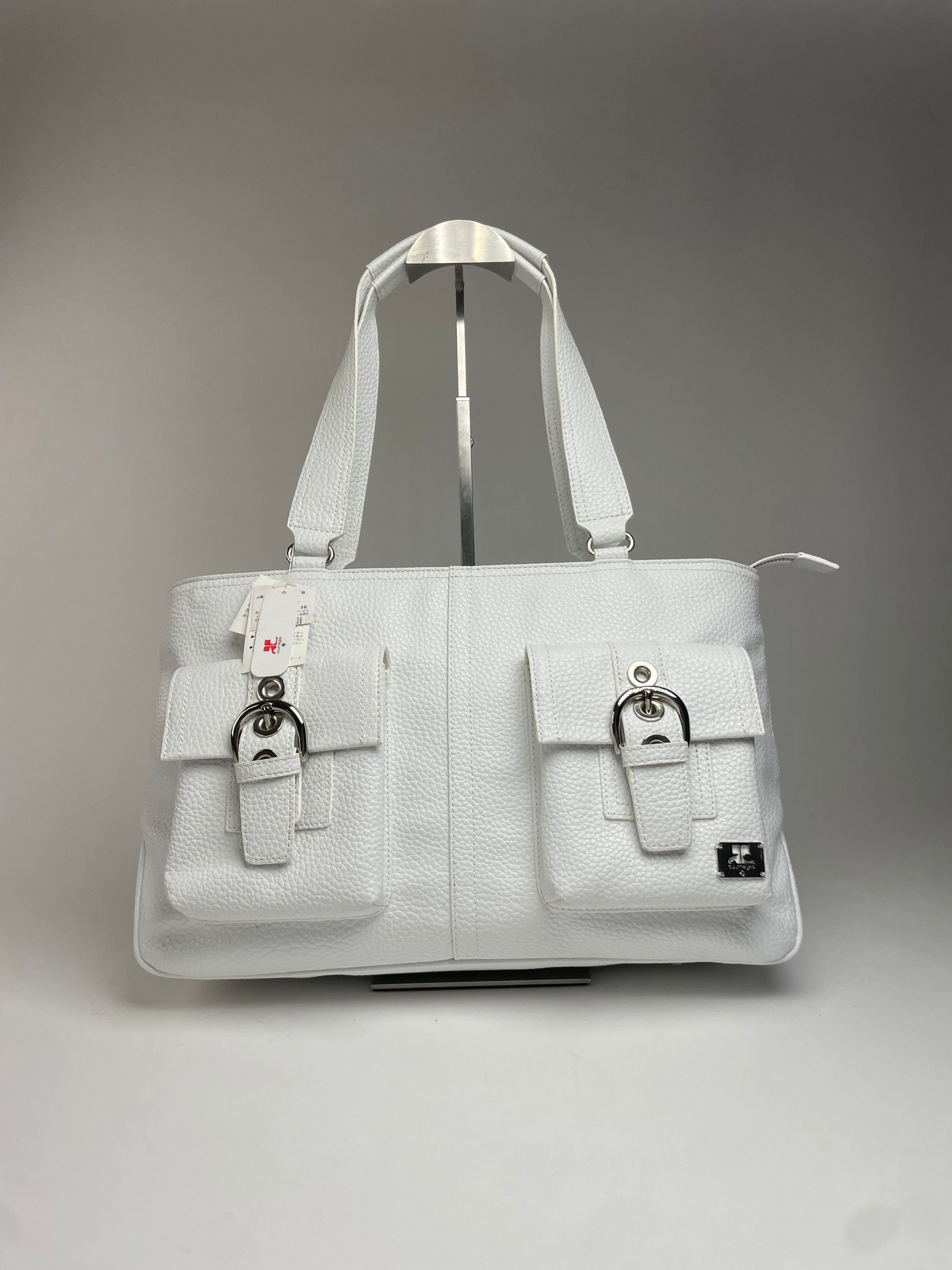 Courreges Vintage Leather Handbag White new with Tag Size ONE SIZE - 1 Thumbnail