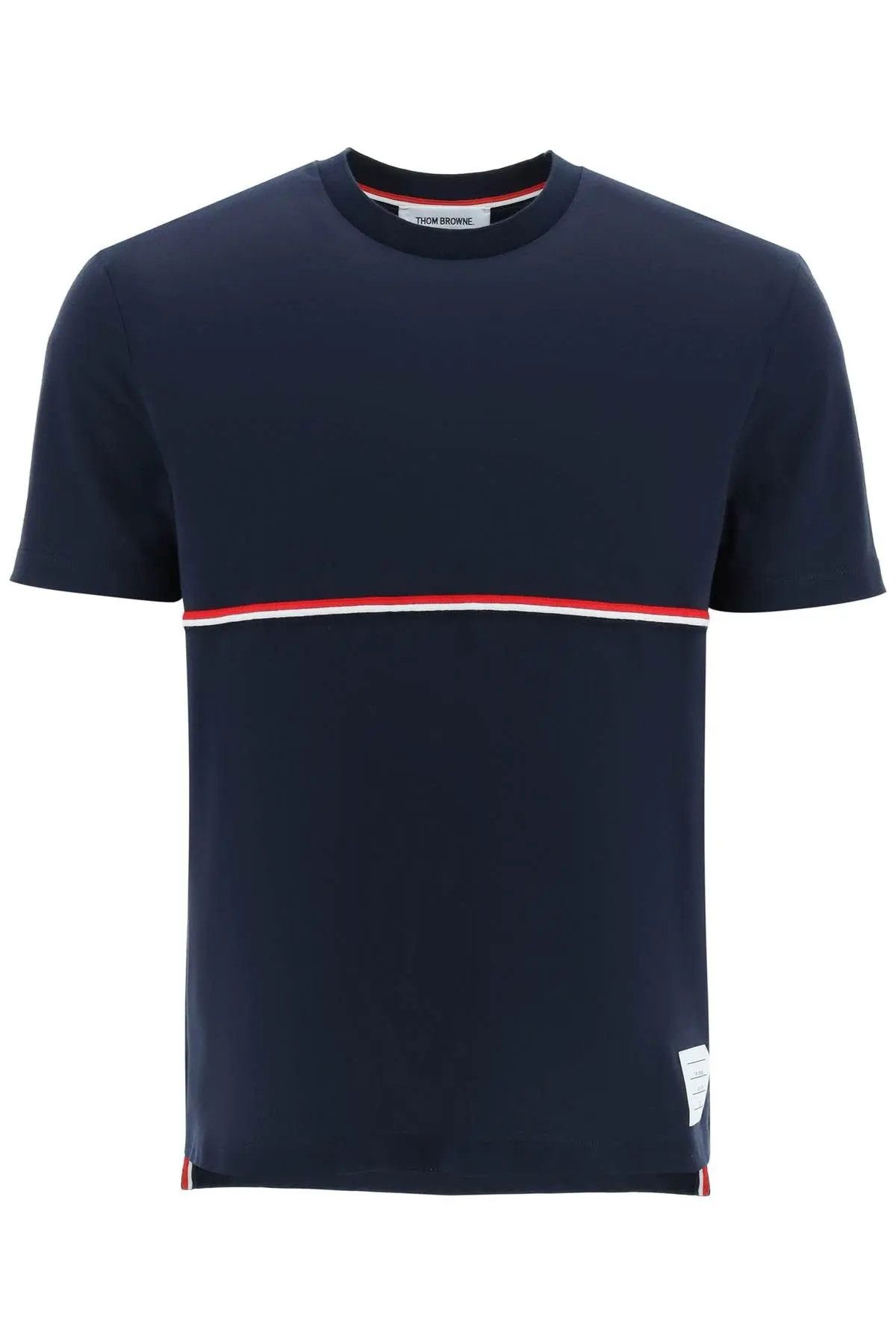 image of Thom Browne O1S22I1N0124 Tricolor Pocket T-Shirt In Blue, Men's (Size Small)