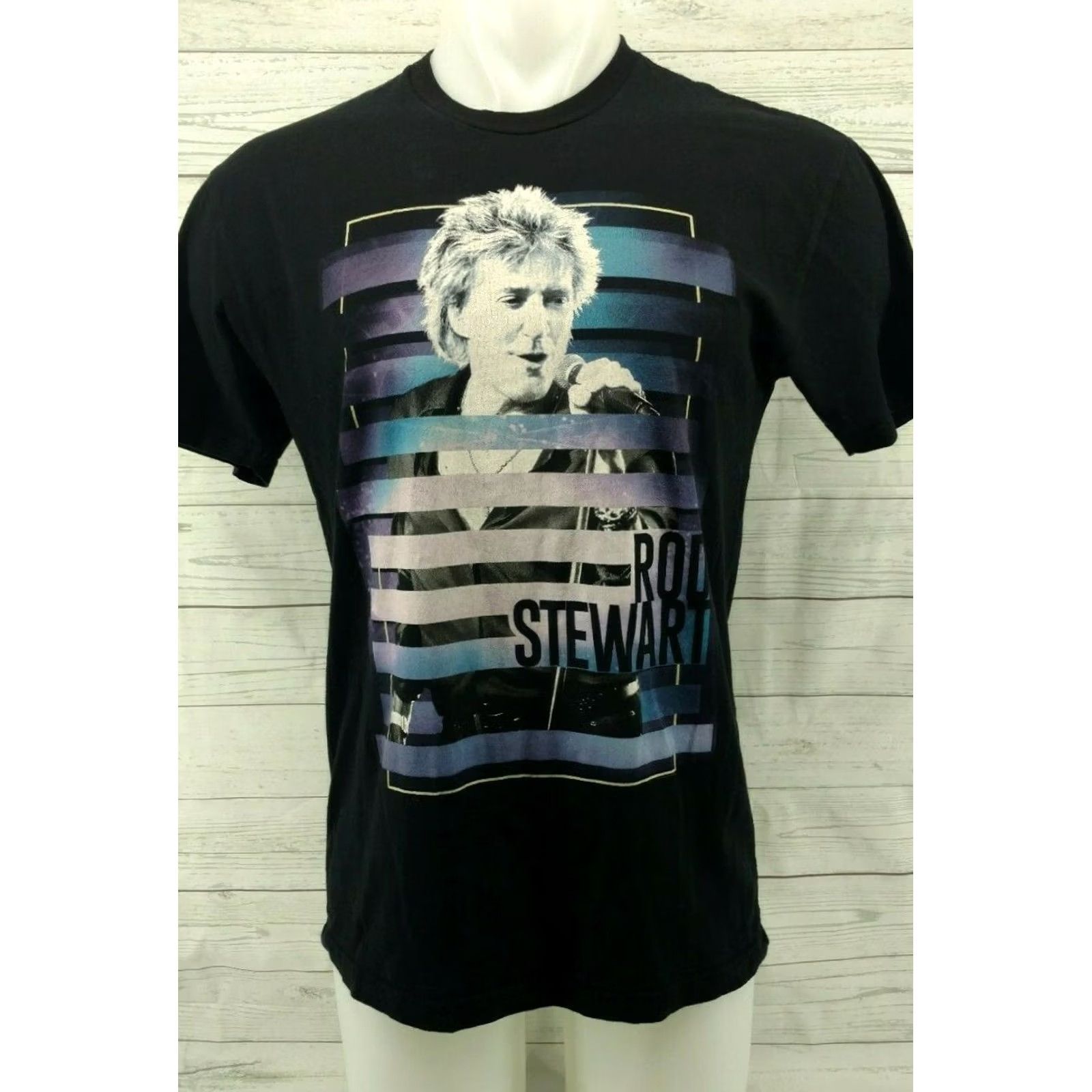 Next Level Next Level Apparel Distressed Rod Stewart Tour 2017 T Shirt Black Cotton M Mens Graphic Tee Size US M / EU 48-50 / 2 - 2 Thumbnail