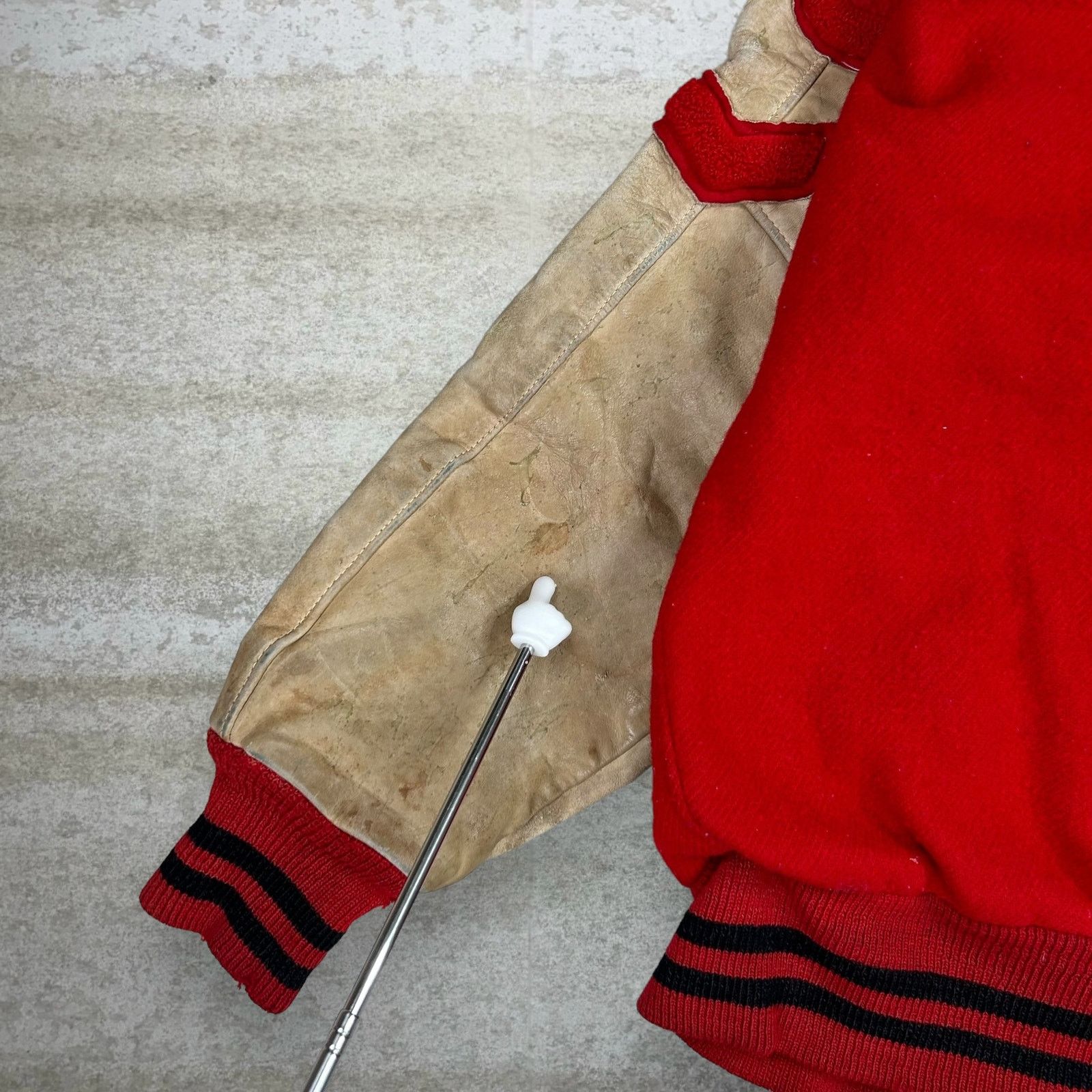 Vintage True Vintage 50s Ripon Varsity Jacket Mens XS Red Tan Sleeve Size US XS / EU 42 / 0 - 4 Thumbnail