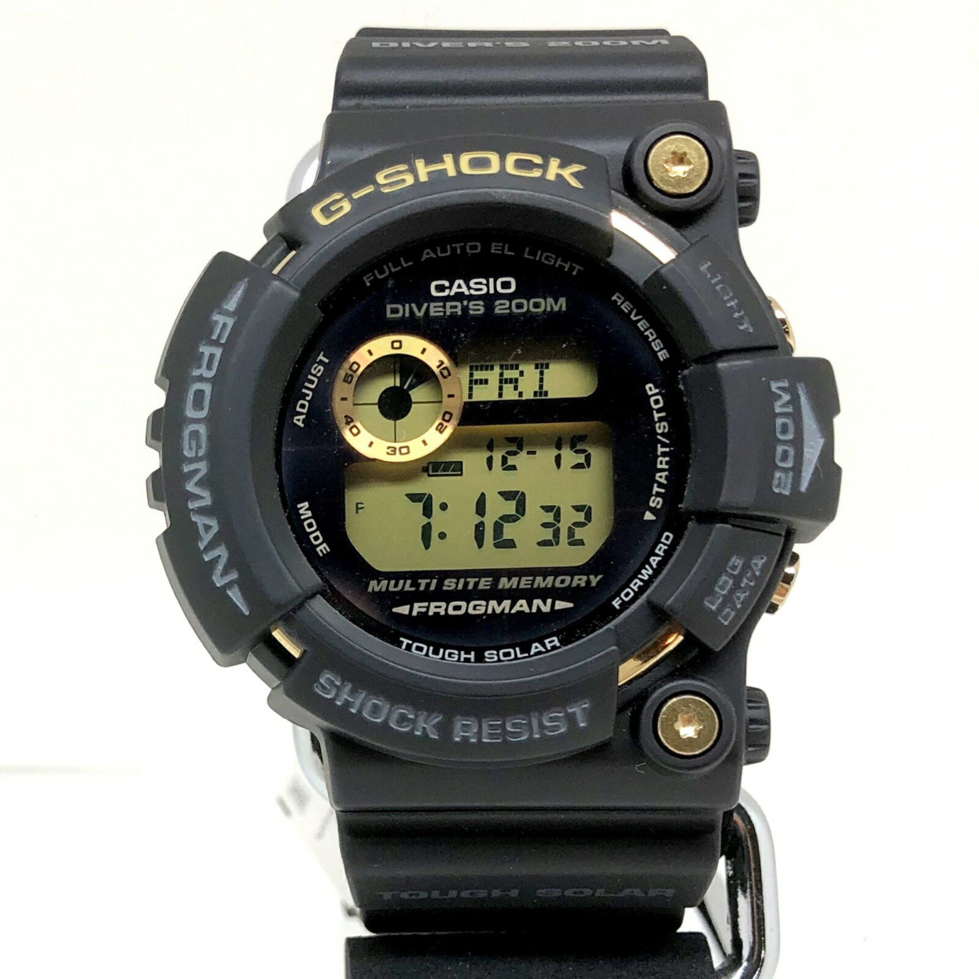image of Casio G-Shock Watch Gw-225A-1Jf Frogman Frogman 25Th Anniversary Dawn Black Digital Tough Solar Gol
