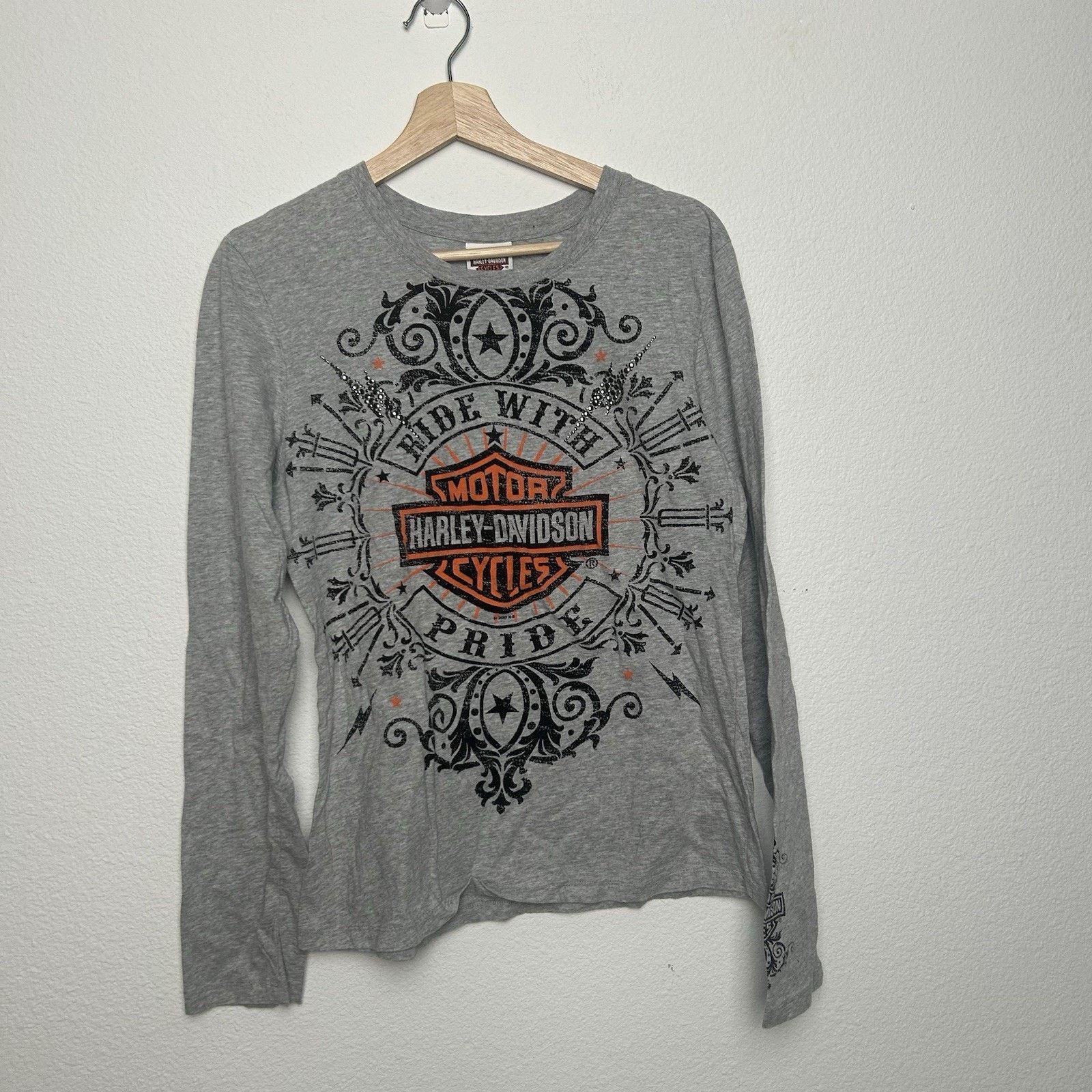 Harley Davidson Harley Davidson Women’s Gray Long Sleeve Y2K T-Shirt XL Size XL / US 12-14 / IT 48-50 - 1 Thumbnail