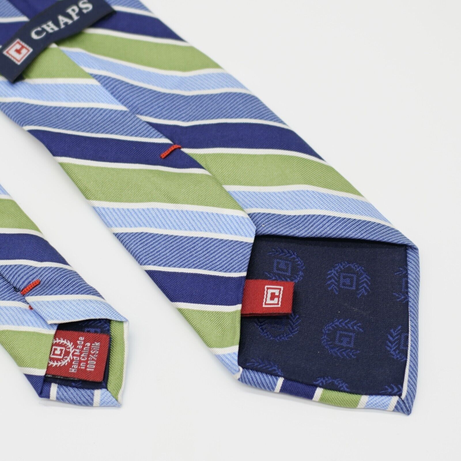 Chaps Chaps Blue Green Striped Boys Woven Silk Tie Size ONE SIZE - 6 Thumbnail