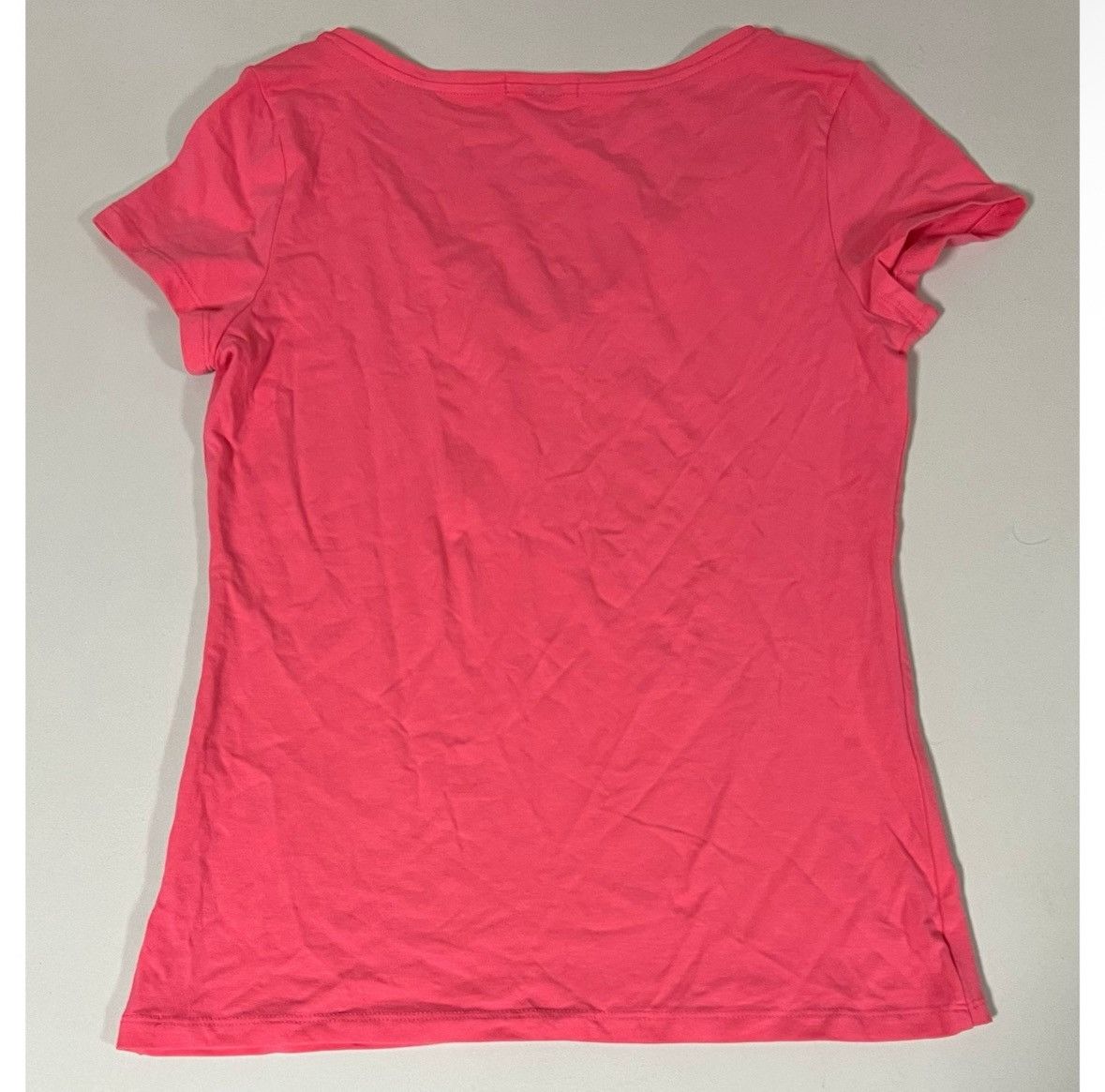Japanese Brand Pink Magenta Solid V-Neck Short Sleeve Shirt Top Tee Size M💘 Size M / US 6-8 / IT 42-44 - 3 Thumbnail