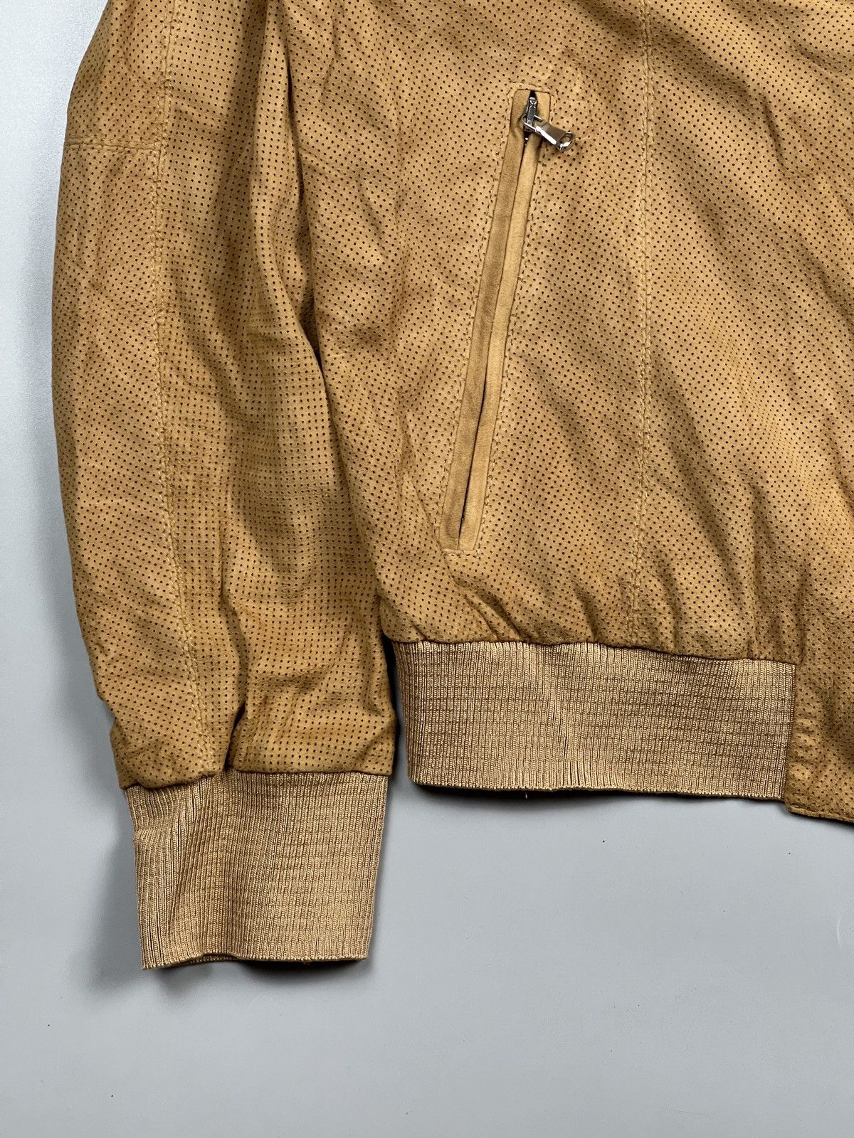 Designer Fontanelli Perforated Suede Jacket (Y0637) Size US XXL / EU 58 / 5 - 2 Thumbnail