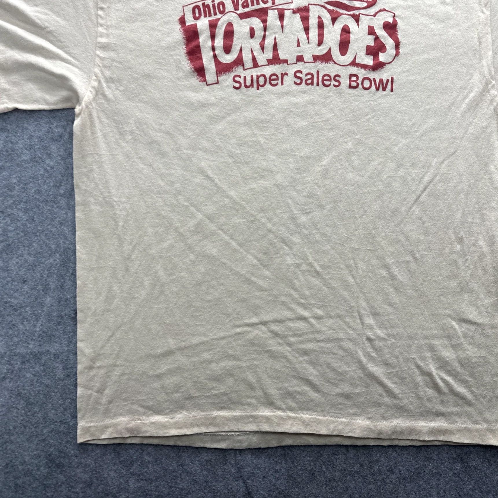 TEE JAYS VINTAGE Ohio Valley Tornadoes Graphic Shirt Mens XL Beige 80s Super Valu SS Crew Neck Graphic Print Sports Tee Jays Tee Shirts Size US XL / EU 56 / 4 - 4 Thumbnail