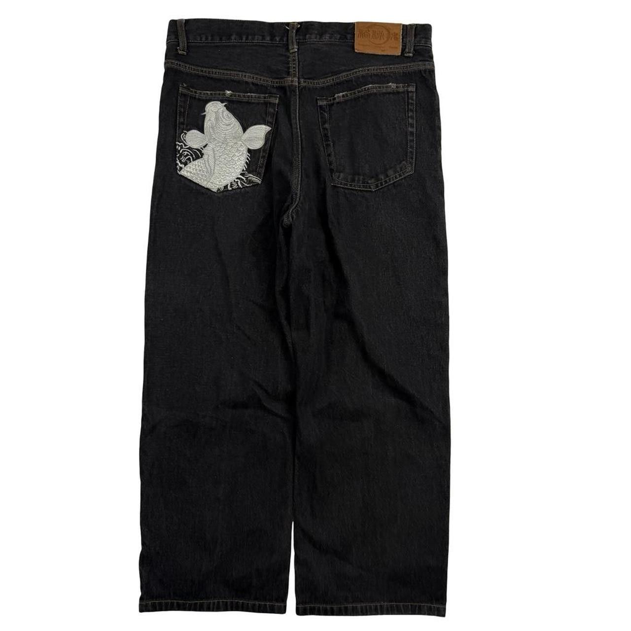 Karakuri Tamashii Karakuri Tamashii Embroidered Koi Japanese Jeans - Waist 35 Size US 35 - 8 Thumbnail