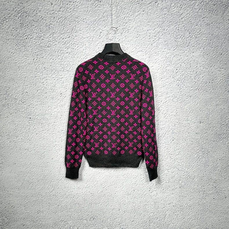 Louis Vuitton Black Purple Wool Sweater dmc