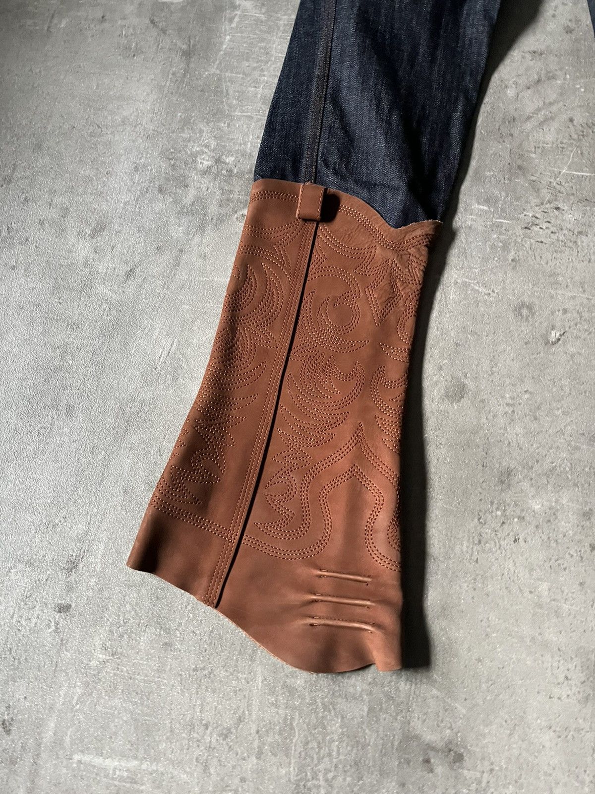 Jean Paul Gaultier Jean Paul Gaultier leather trimmed cowboy boot denim Size 30" / US 8 / IT 44 - 4 Thumbnail