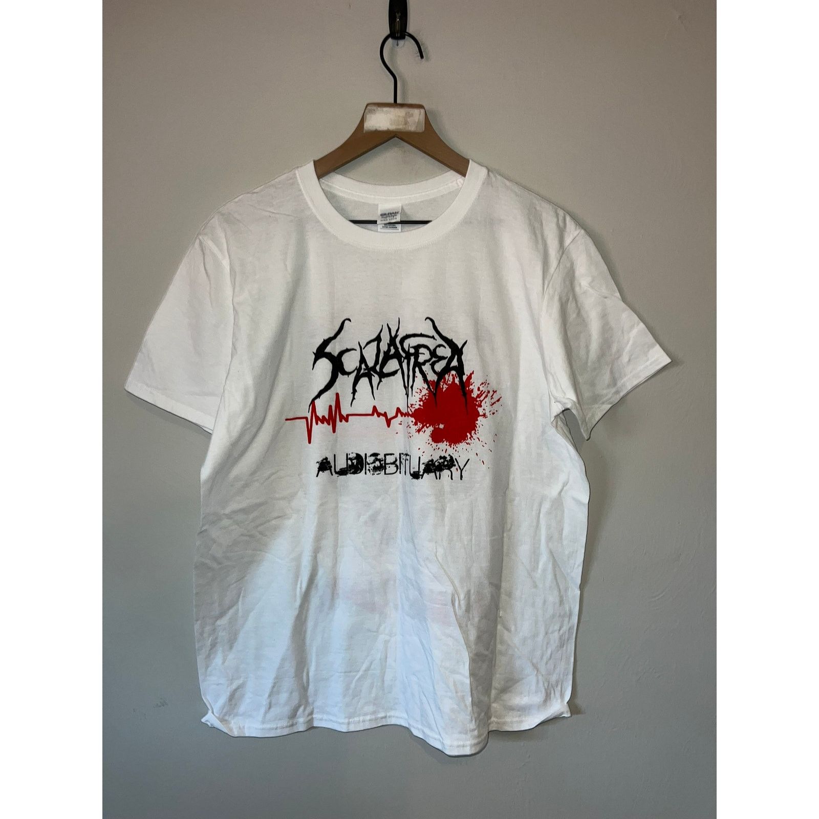 Gildan Audiobituary Shirt By Scalafrea Skull Music Metal Tee Tour L Size US L / EU 52-54 / 3 - 2 Thumbnail
