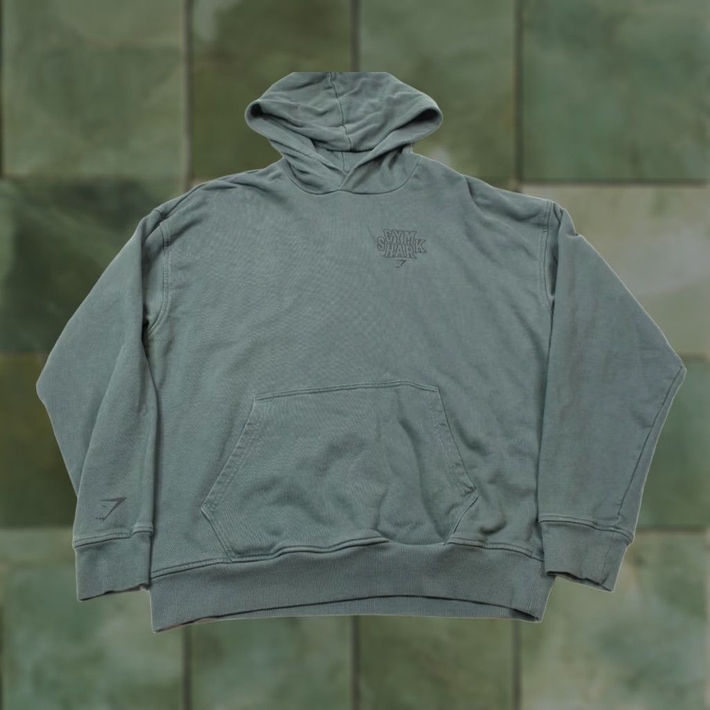 Gymshark Gymshark Hoodie Mens M Slate Teal Long Sleeve Pullover Logo Gymshark Stacked Oversized Fleece Cotton Size US M / EU 48-50 / 2 - 1 Thumbnail