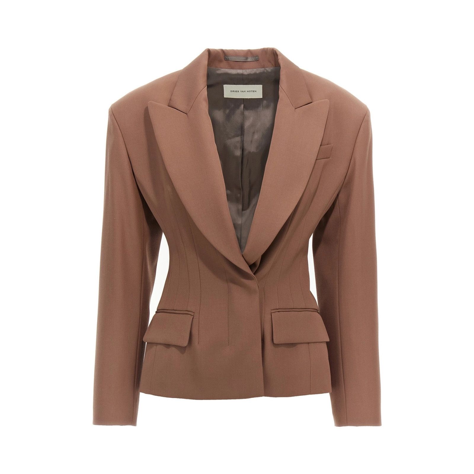 DRIES VAN NOTEN Bohana Brown Wool Blazer New & Authentic (W