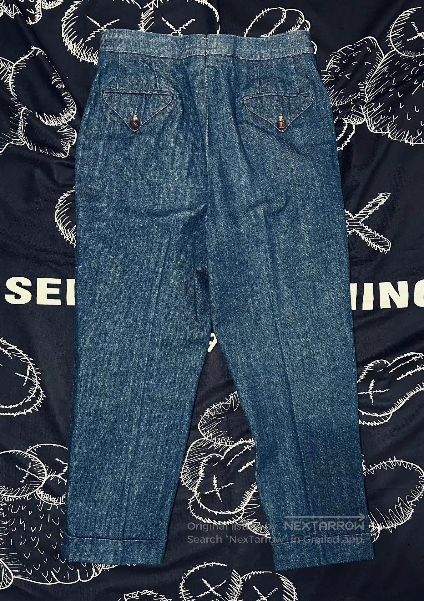 Japanese Brand Custom Handmade High-Waist Denim Pants. Size US 34 / EU 50 - 4 Thumbnail