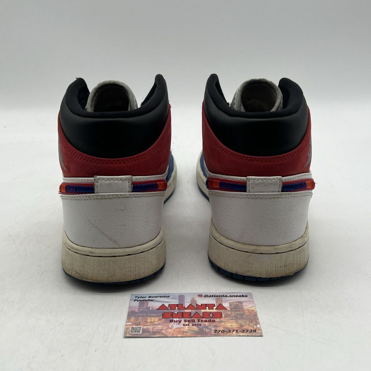 Nike Air Jordan 1 mid multicolored swoosh Size US 10 / EU 43 - 3 Thumbnail