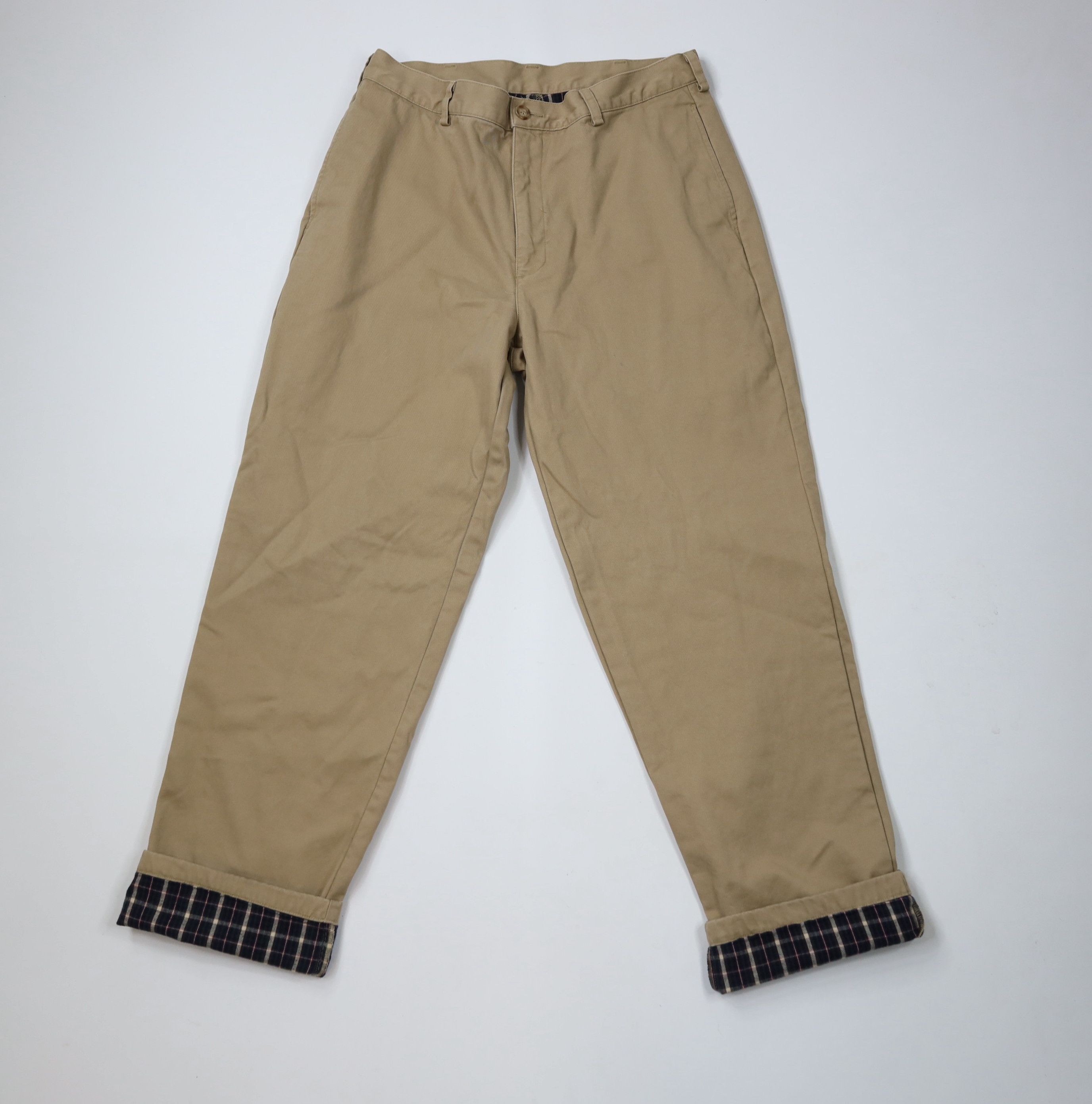 L.L. Bean × Vintage Vintage LL Bean Flannel Lined Natural Fit Chino Pants Beige Size US 32 / EU 48 - 1 Thumbnail