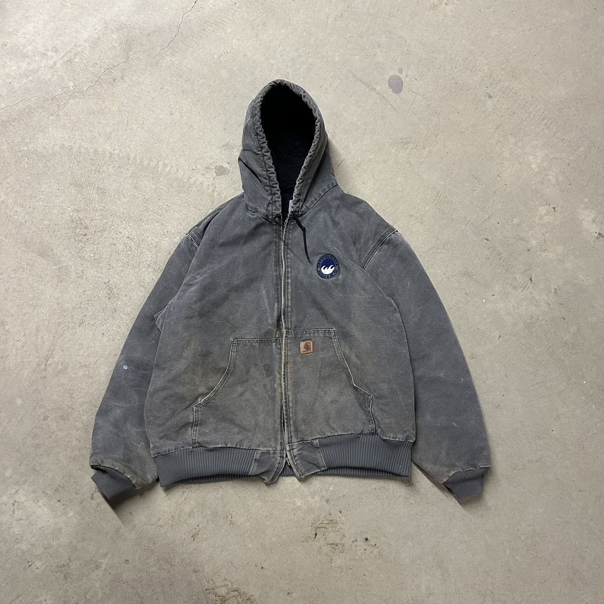 image of Carhartt Full Zip Hooded Jacket Size XL in Grey, Men's