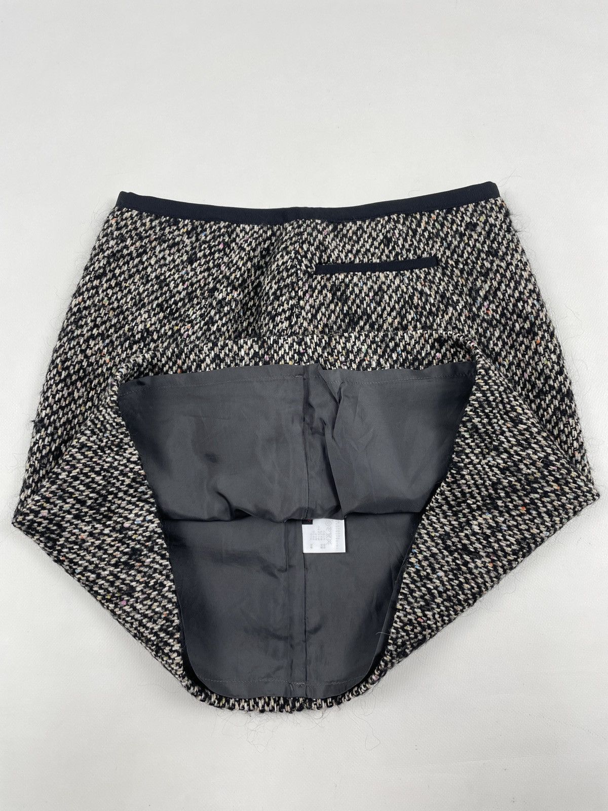 Japanese Brand × Tomorrowland Rare Japan Collection Wool Tweed Side Zipper Mini Straight Skirt Size 26" / US 2 / IT 38 - 7 Thumbnail
