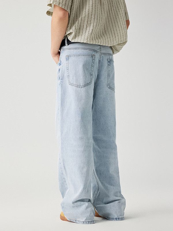 Jean Loose American High-Street Style Distressed Wide-Leg Jeans Size US 32 / EU 48 - 4 Thumbnail
