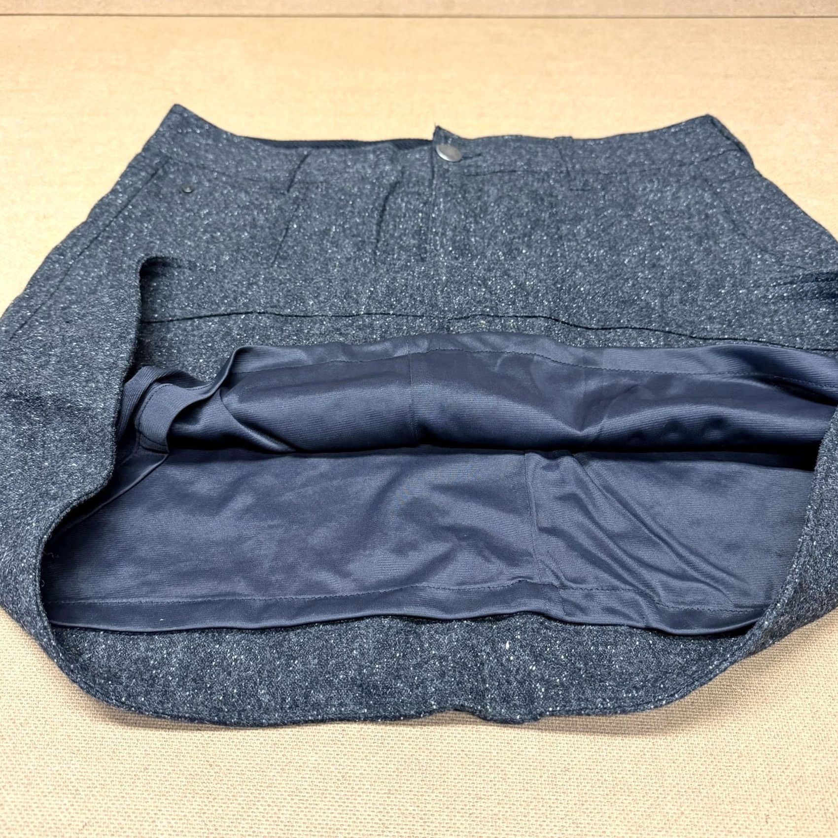 Vintage Woolrich Skirt Womens 14 Gray Onyx Wool Blend Lined Tweed Pockets 5063 Size 36" / US 14 / IT 50 - 3 Thumbnail