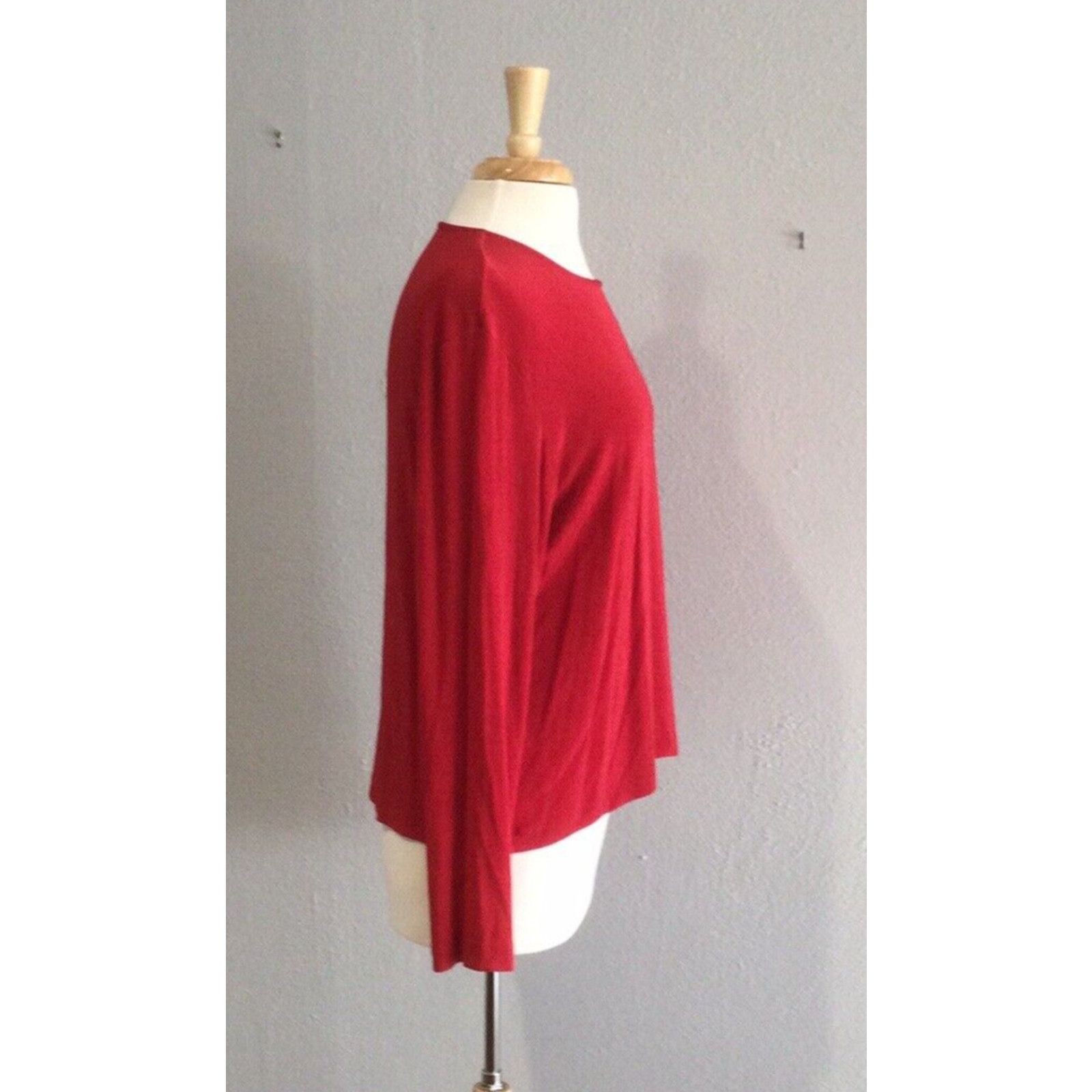 Chicos Chico's Travelers Long Sleeve Red Pullover Top Size 3/XL/16 Size XL / US 12-14 / IT 48-50 - 4 Thumbnail