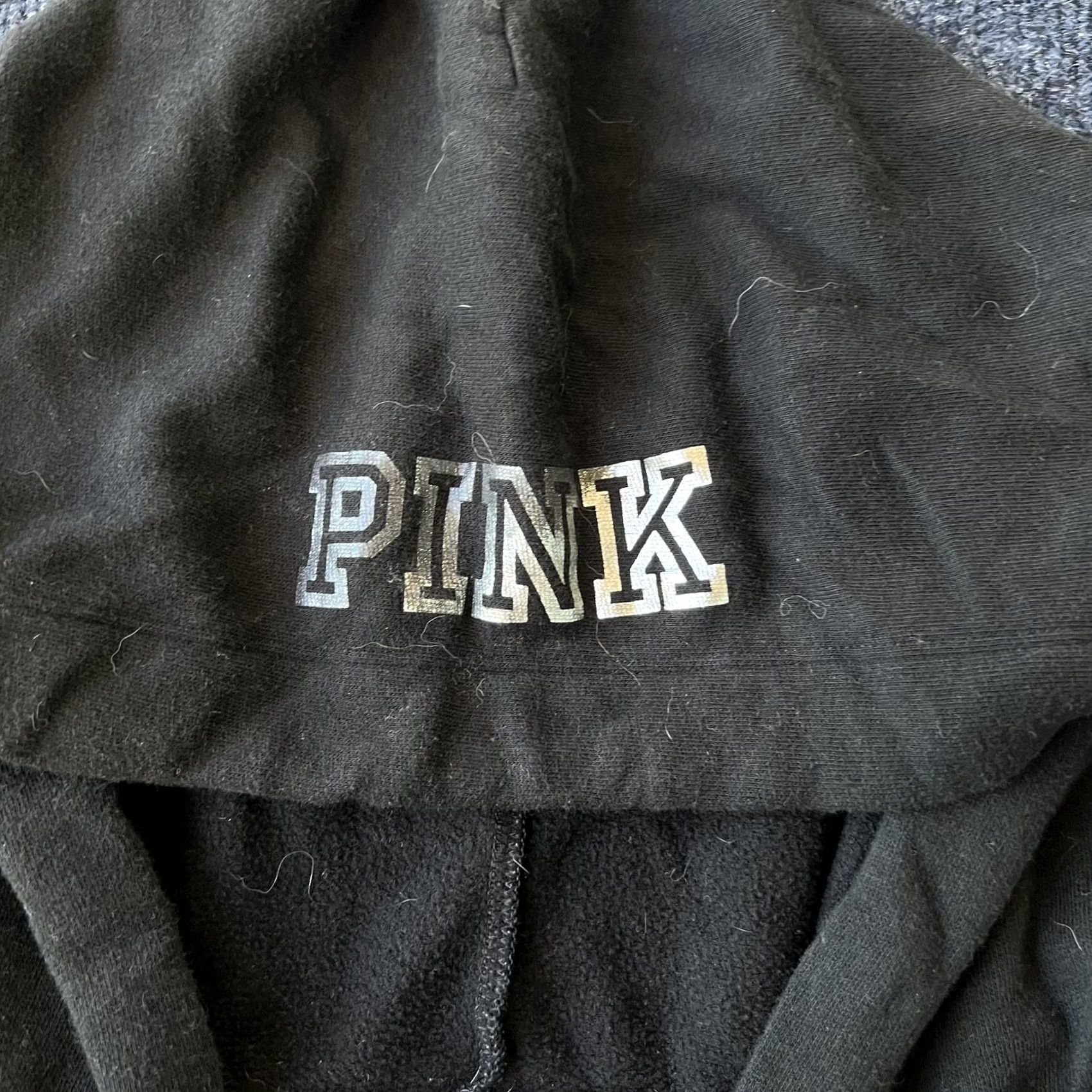 Pinko PINK Victoria's Secret Hoodie Womens Large Black Full Zip Sequin NYC Love Pink Size L / US 10 / IT 46 - 3 Thumbnail