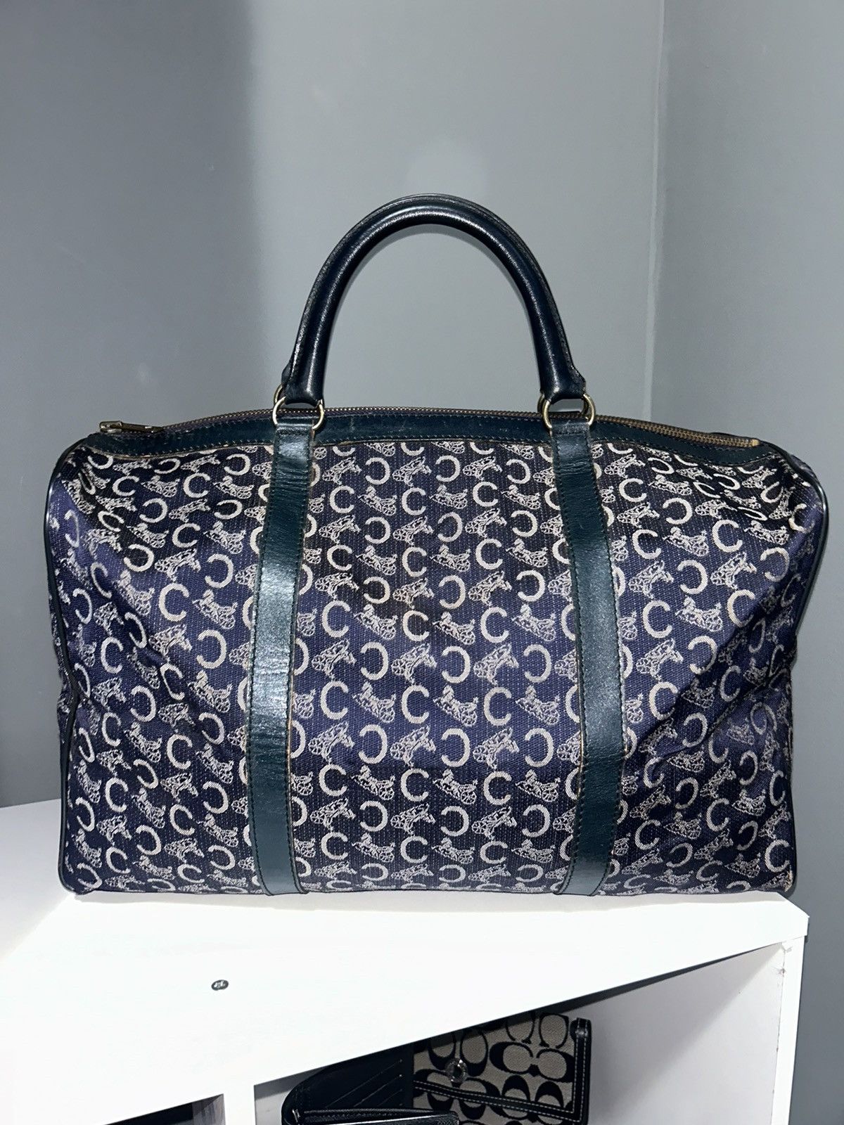 Celine Celine CMacadam Canvas Blue Boston Bag Size ONE SIZE - 1 Thumbnail