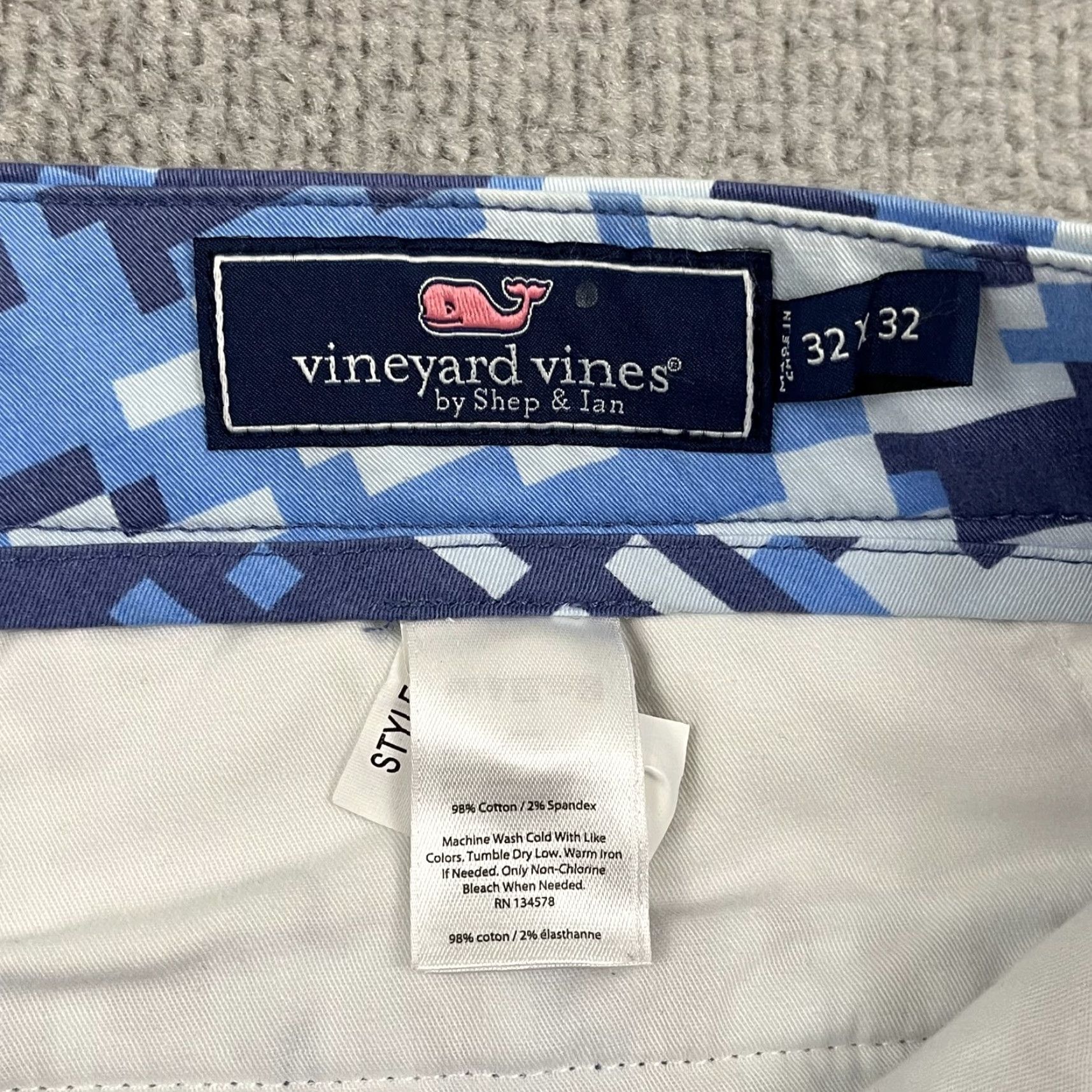 Vineyard Vines VINEYARD VINES Breaker Chino Pants Mens 34x32 Slim Fit Blue Digital Camo Print Classic Outdoor Preppy Size US 34 / EU 50 - 2 Thumbnail