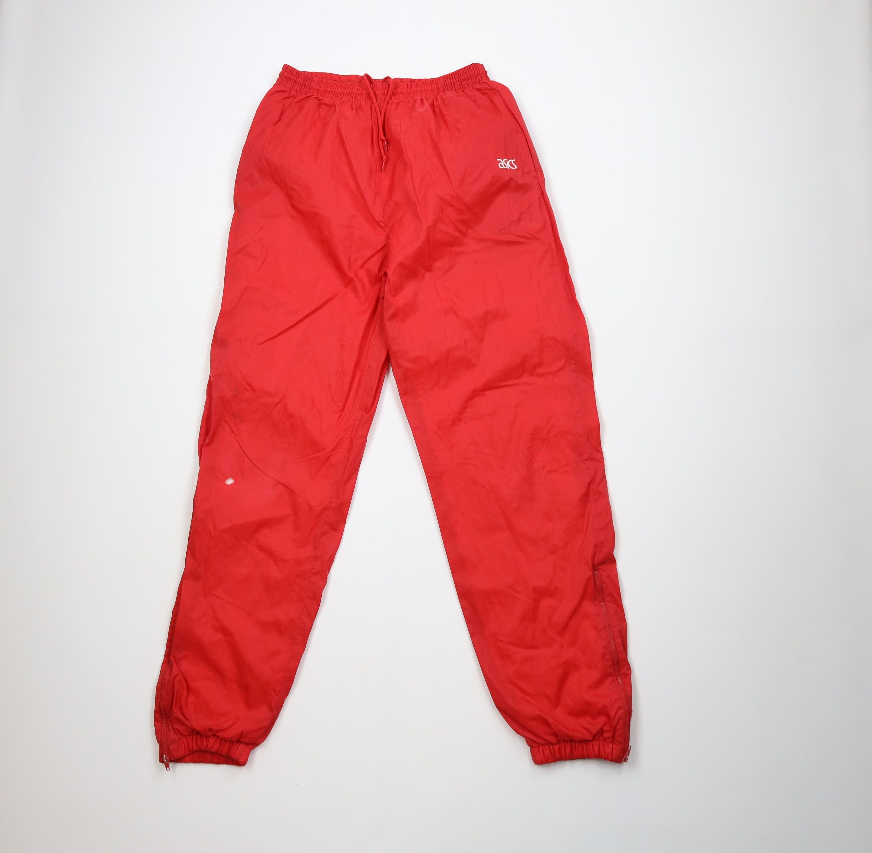 Asics Vintage 90s Asics Spell Lined Windbreaker Joggers Pants Red Size US 34 / EU 50 - 1 Thumbnail