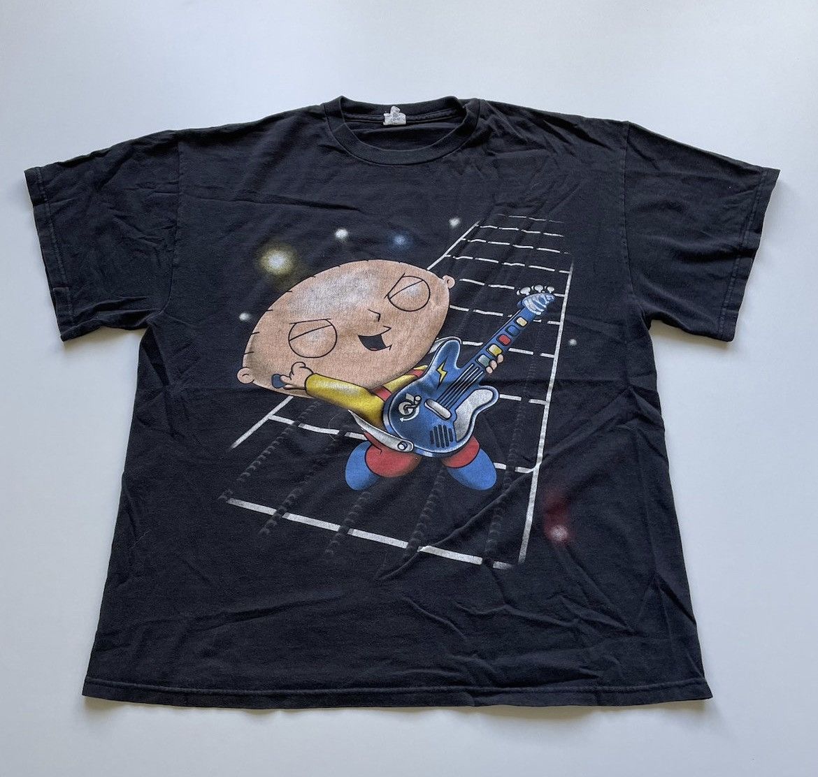 Cartoon Network Vintage 2000s Stewie Griffin Family Guy Guitar Graphic Shirt Size US L / EU 52-54 / 3 - 1 Thumbnail