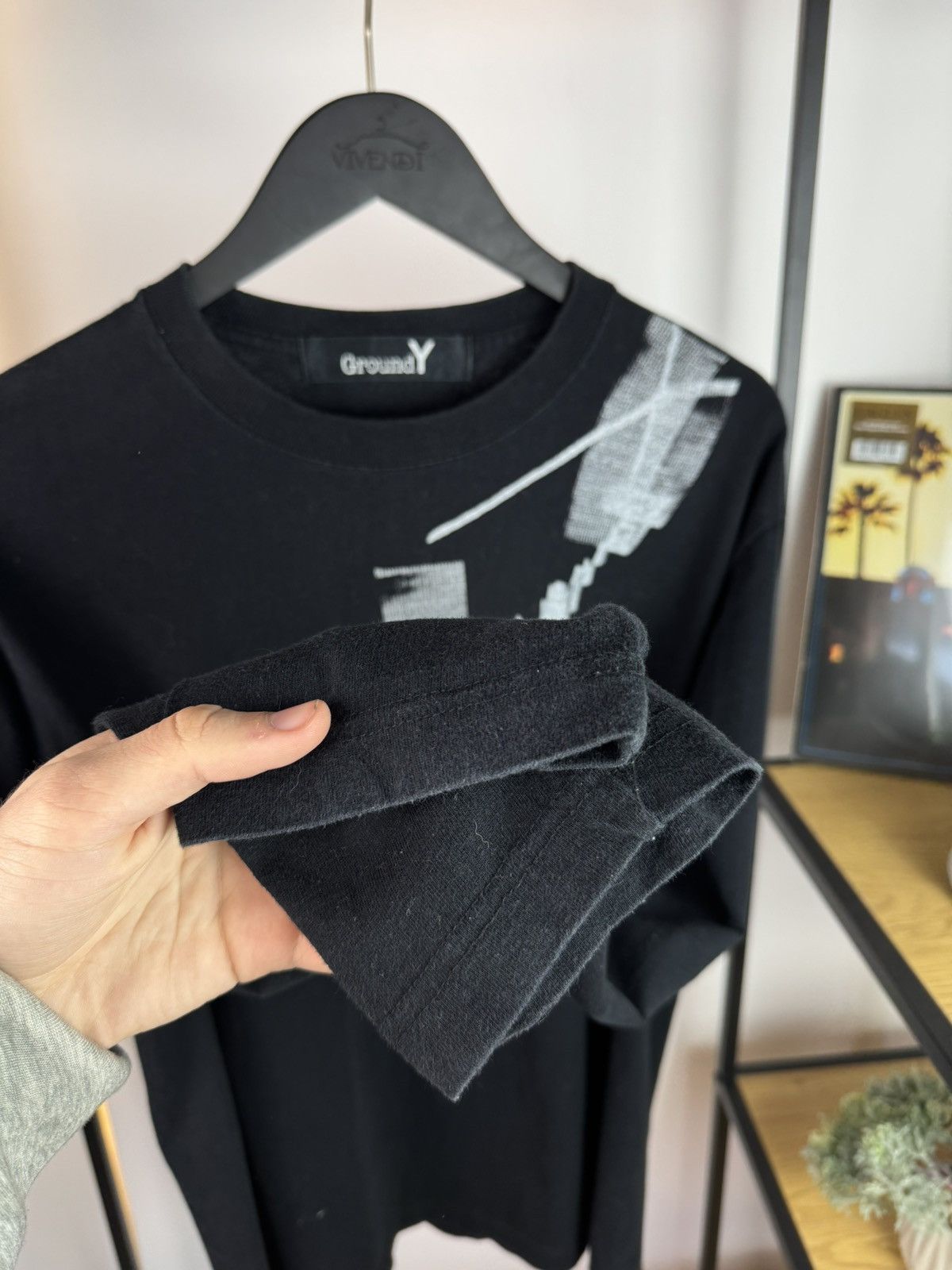 Ground Y × Japanese Brand × Yohji Yamamoto Yohji Yamamoto Ground Y Brush Signature Long Sleeve T-Shirt Size US L / EU 52-54 / 3 - 5 Thumbnail