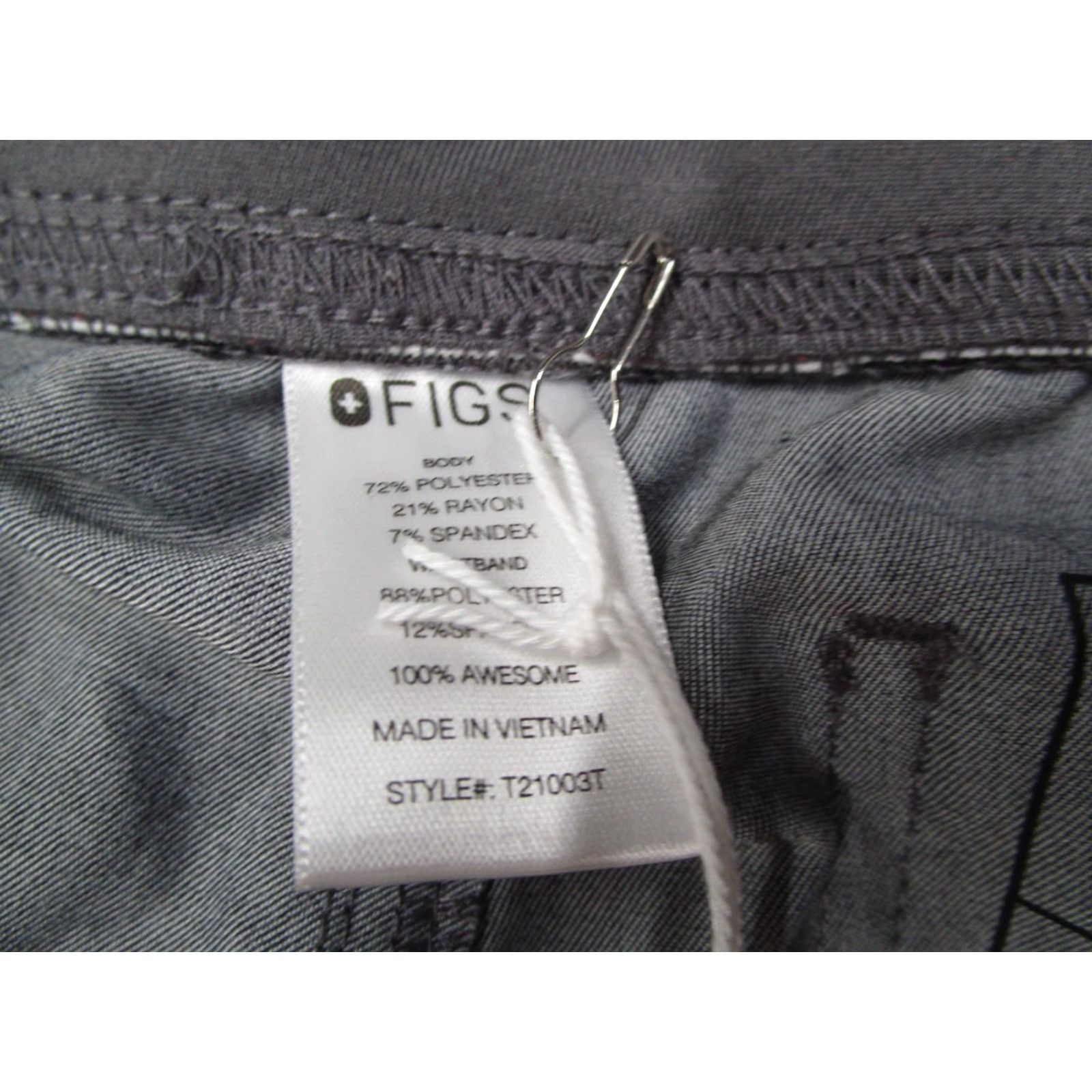 Vintage FIGS Livingston Technical Collection Gray Scrubs Women L Tall Shirt? Size 36" / US 14 / IT 50 - 5 Thumbnail