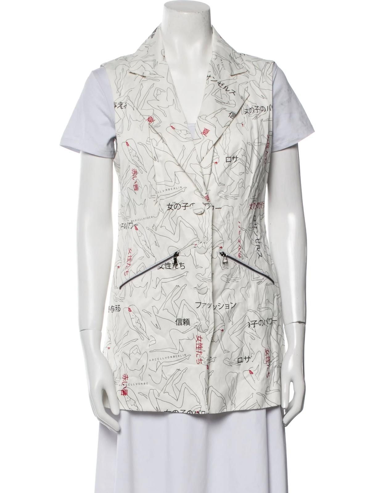 Other Marcell Von Berlin White Printed Vest Size: M | US 8 Size M / US 6-8 / IT 42-44 - 1 Thumbnail