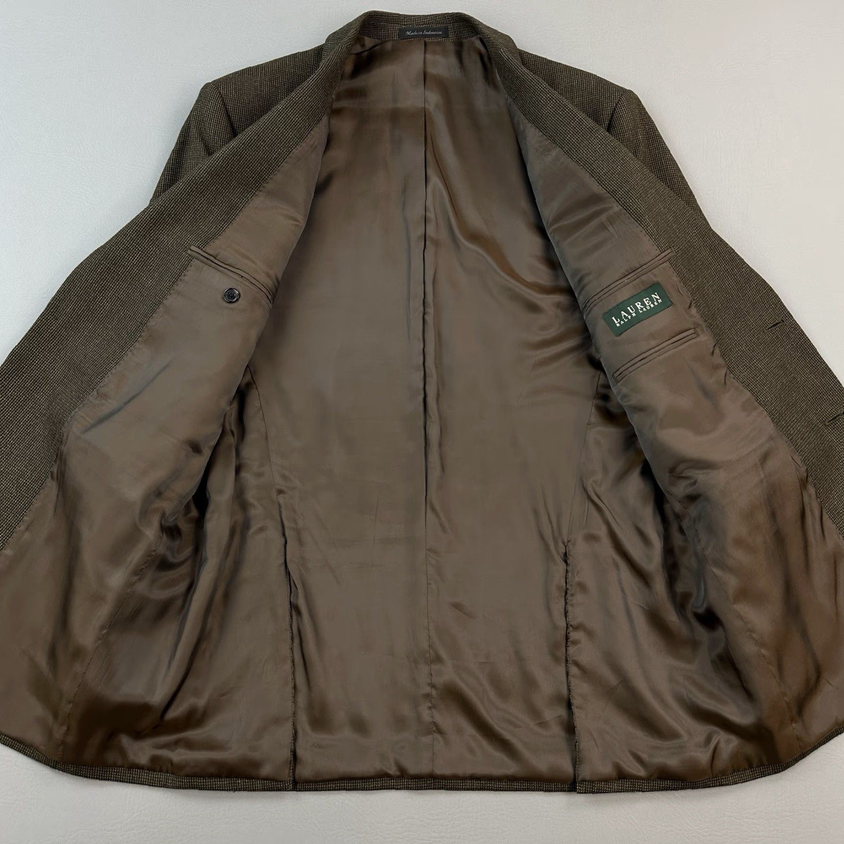 Ralph Lauren Lauren Ralph Lauren Blazer Mens 42L Brown Wool Sport Coat Jacket Business Casual Size 42R - 6 Thumbnail
