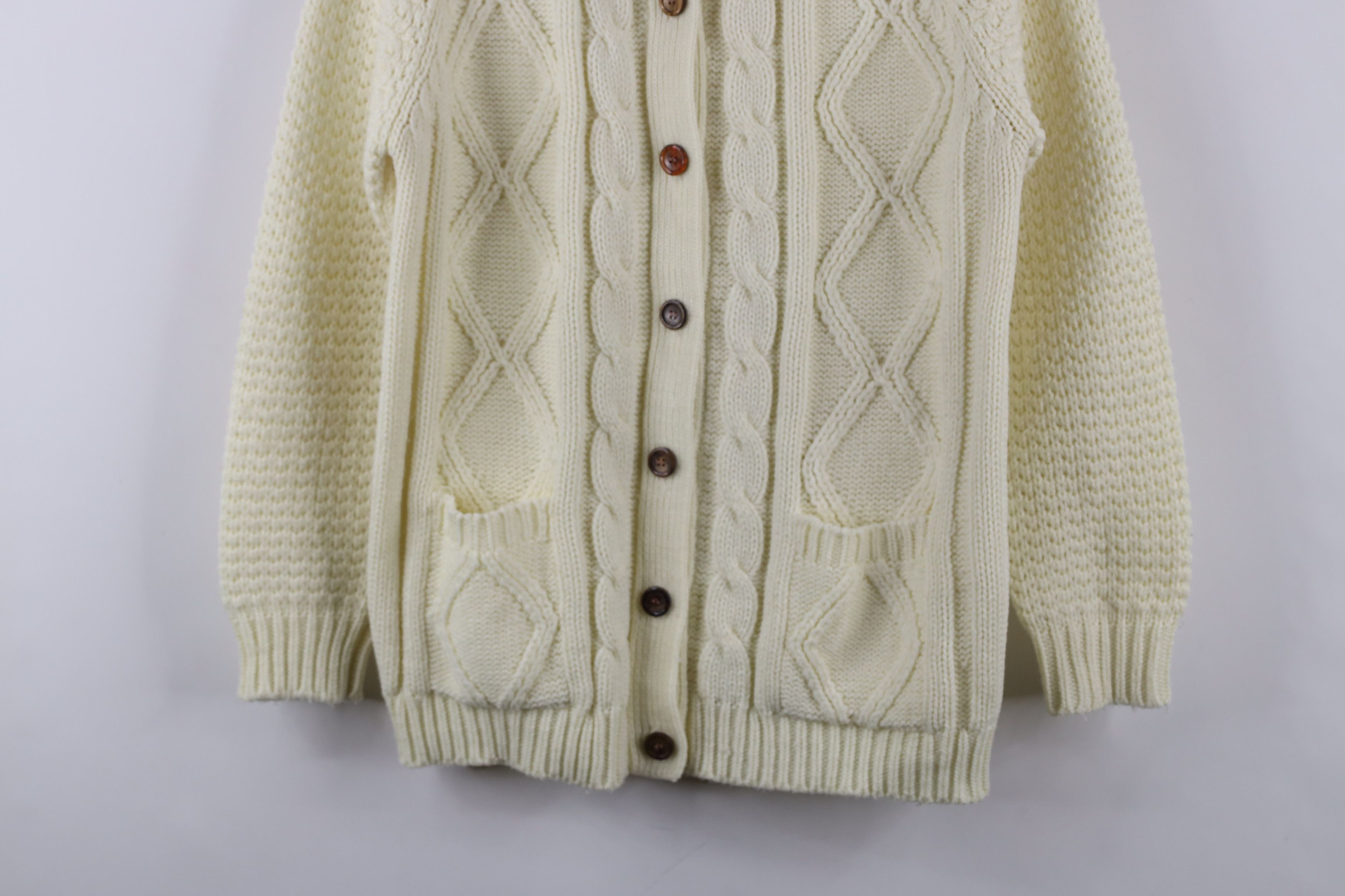 Vintage Vintage 60s 70s Streetwear Fisherman Knit Cardigan Sweater Size M / US 6-8 / IT 42-44 - 3 Thumbnail