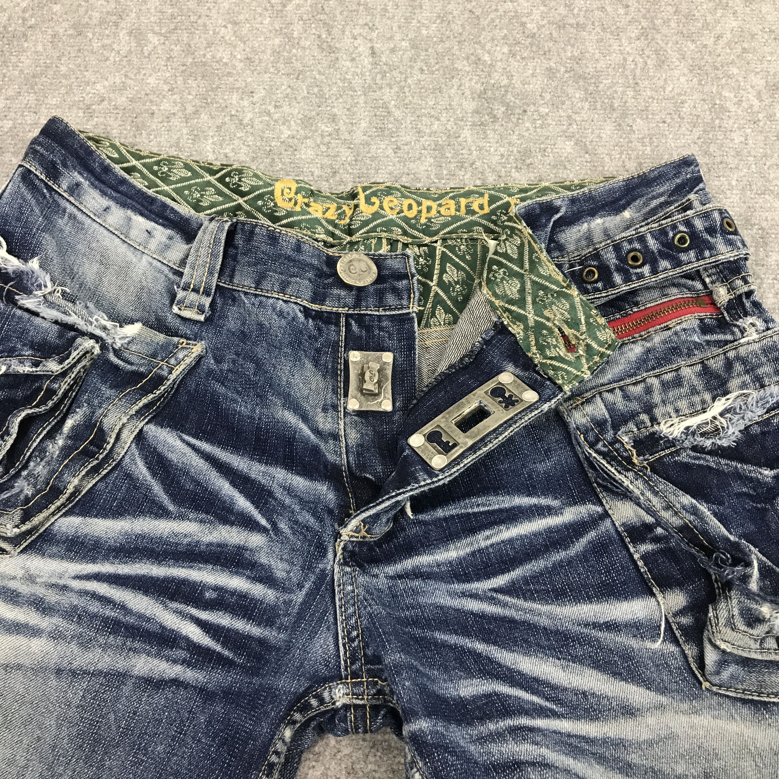 Japanese Brand Rare grazy beopard distressed pocket design pants Size US 34 / EU 50 - 7 Thumbnail