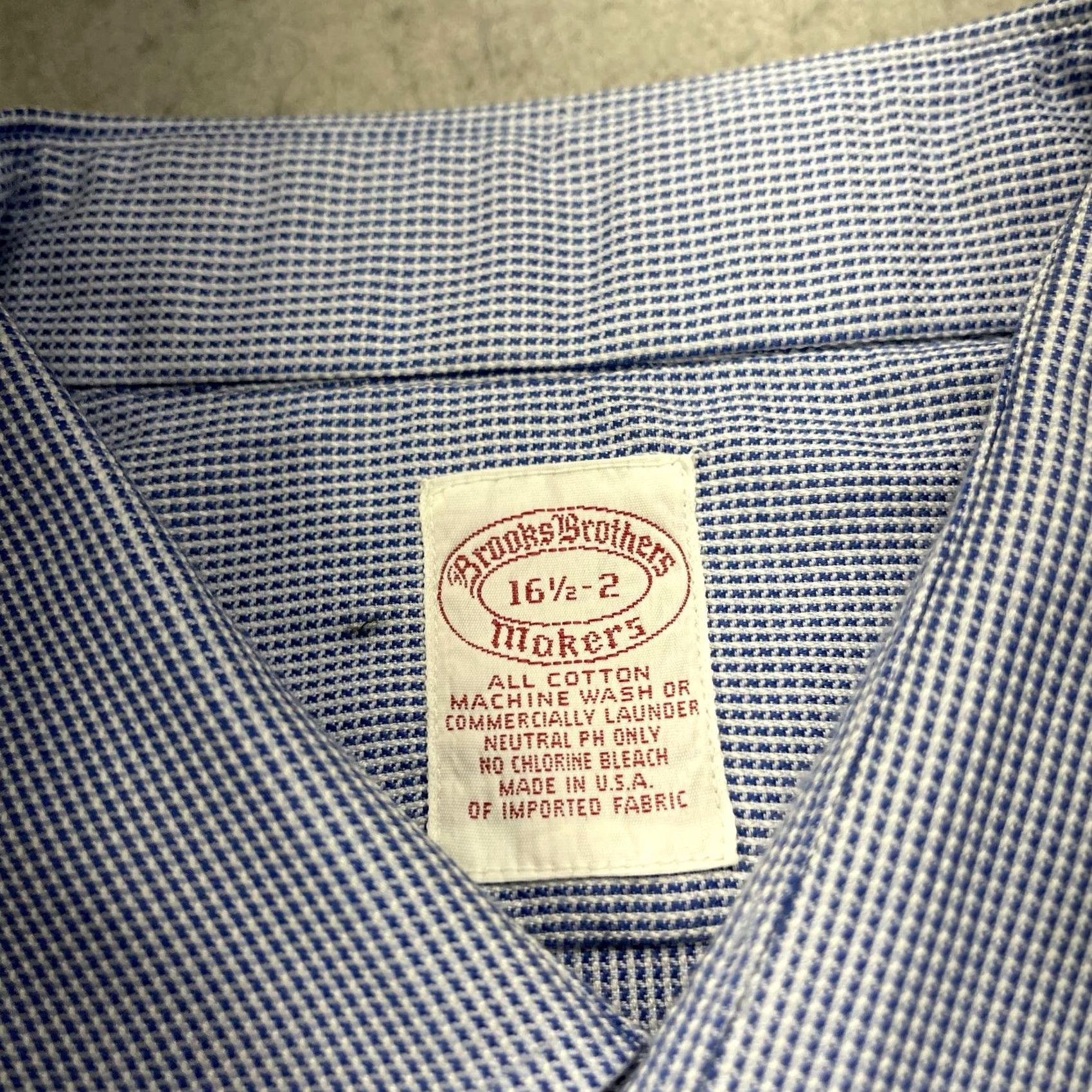 Brooks Brothers VINTAGE Brooks Brothers Dress Shirt Mens 16.5 Blue Check Classic Made USA Makers Shirt Size 46R - 4 Thumbnail