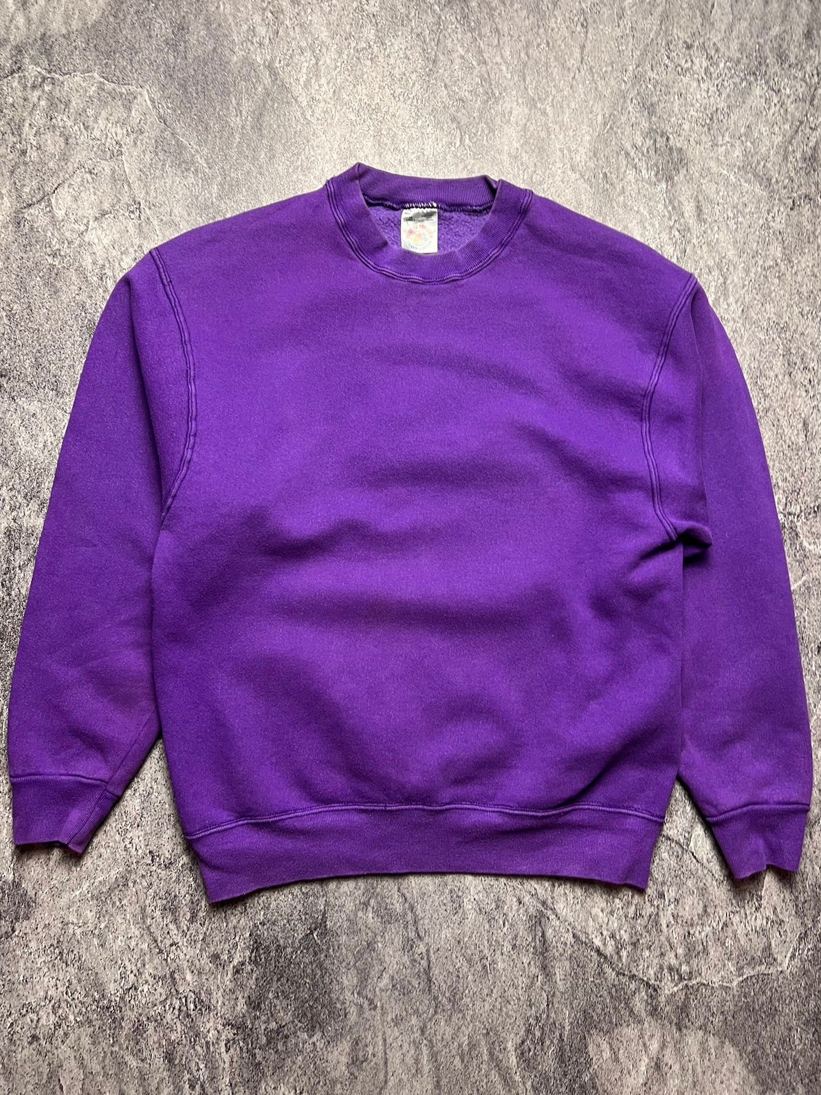 Pre-owned Fruit Of The Loom X Vintage Fruit Of The Loom Basic Heavyweight Sweatshirt In Purple