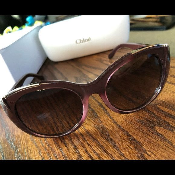 Chloe Chloe oversized Bordeaux cateye arrow sunglasses Size ONE SIZE - 2 Thumbnail