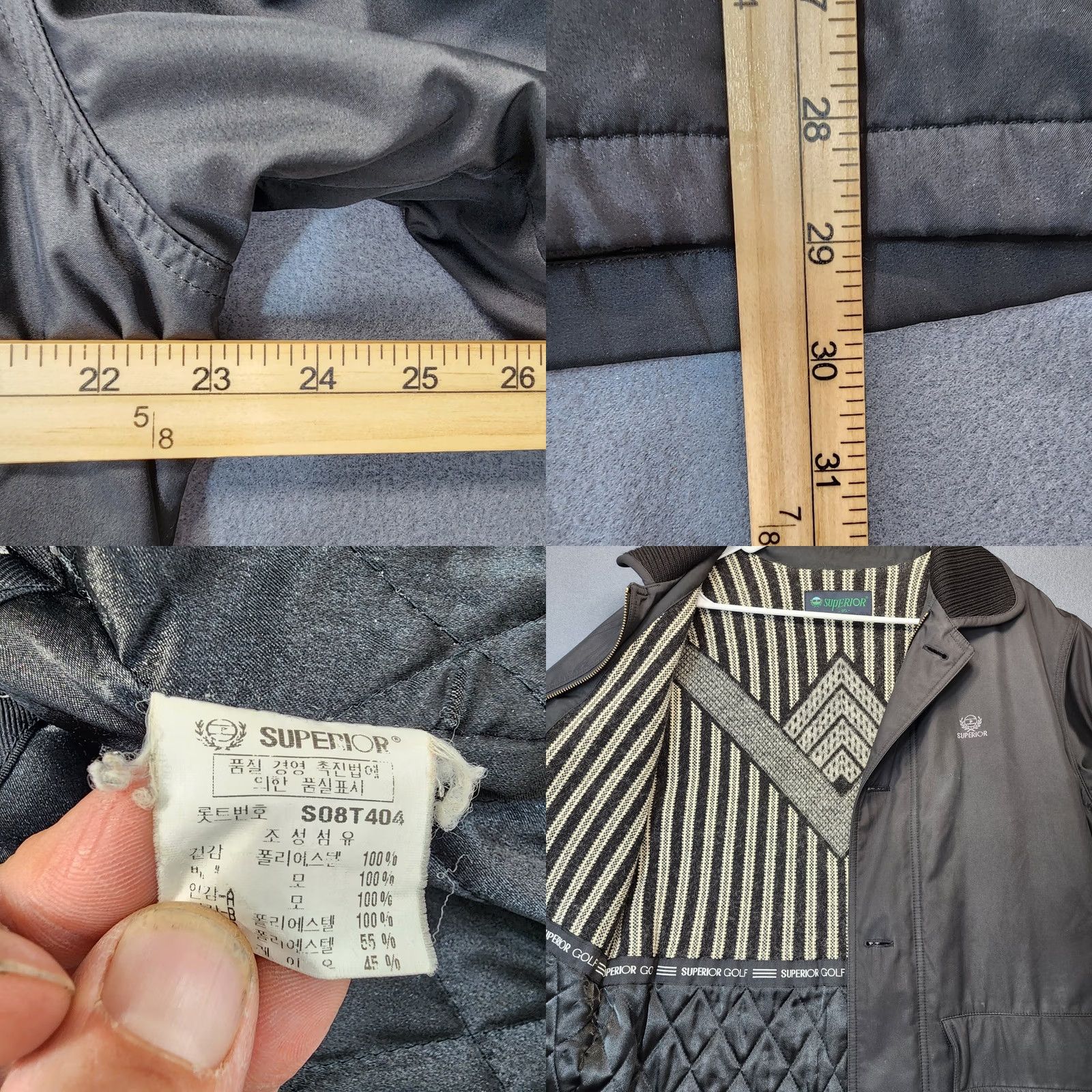 Vintage Superior Golf Mens Coat Jacket Black Lined Zip Pockets Windbreaker Outdoors Classic M L Regular Size US L / EU 52-54 / 3 - 8 Thumbnail
