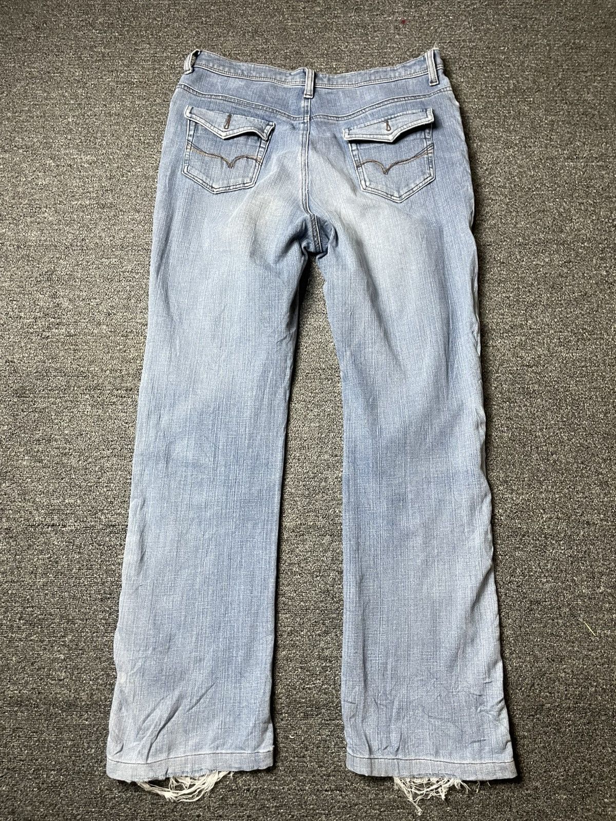 Japanese Brand × Vintage Japanese Brand Straight Cut Ripped Jeans (92) Size US 30 / EU 46 - 10 Thumbnail