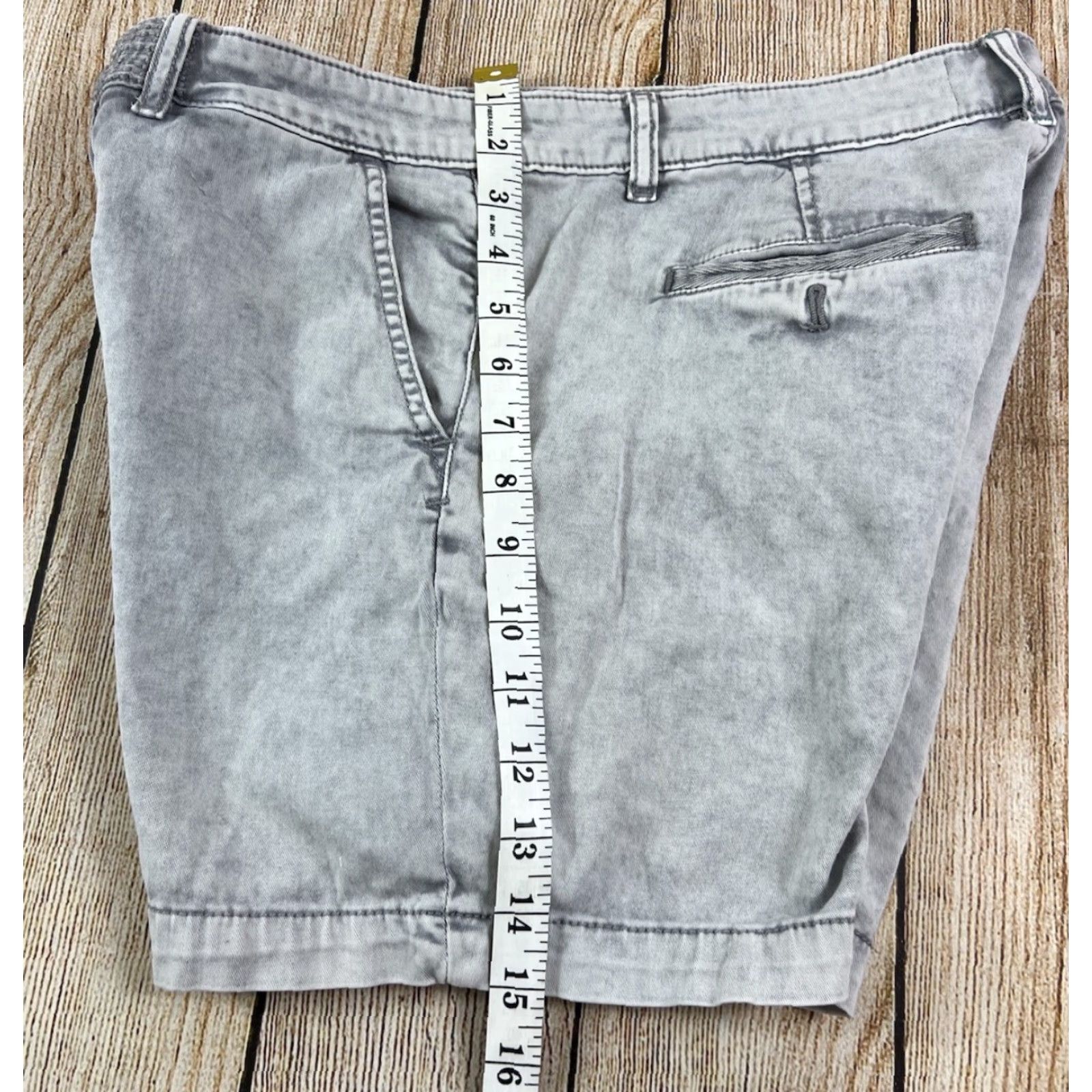 Anthropologie Anthropologie Women’s Relaxed Chino Shorts 28 Gray Acid Wash 6" Inseam Denim Stretch Size 28" / US 6 / IT 42 - 6 Thumbnail