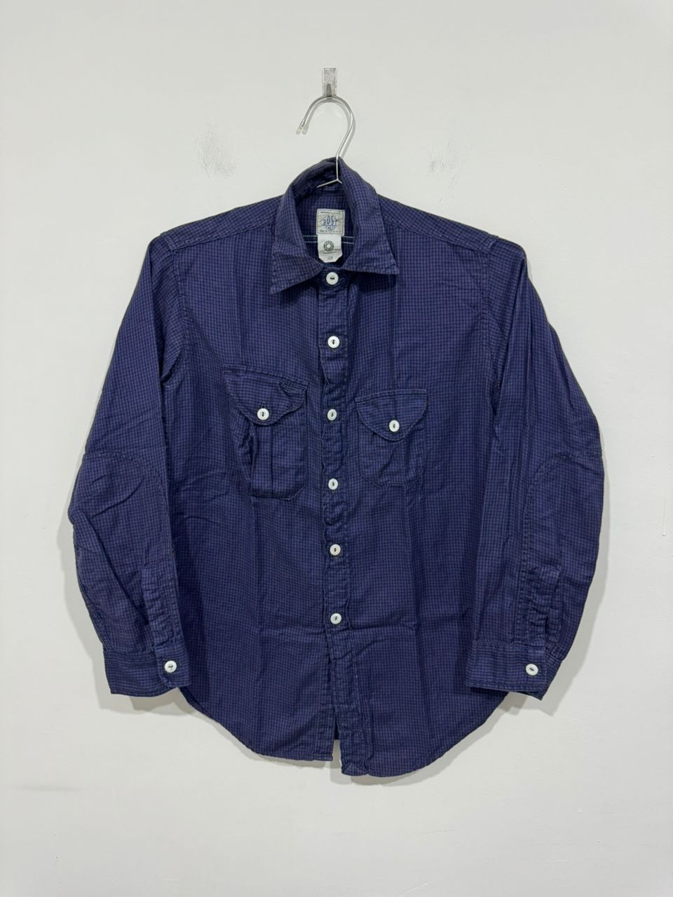image of Grail x Post Overalls Flannel Shirt in Blue Purple, Men's (Size XS)