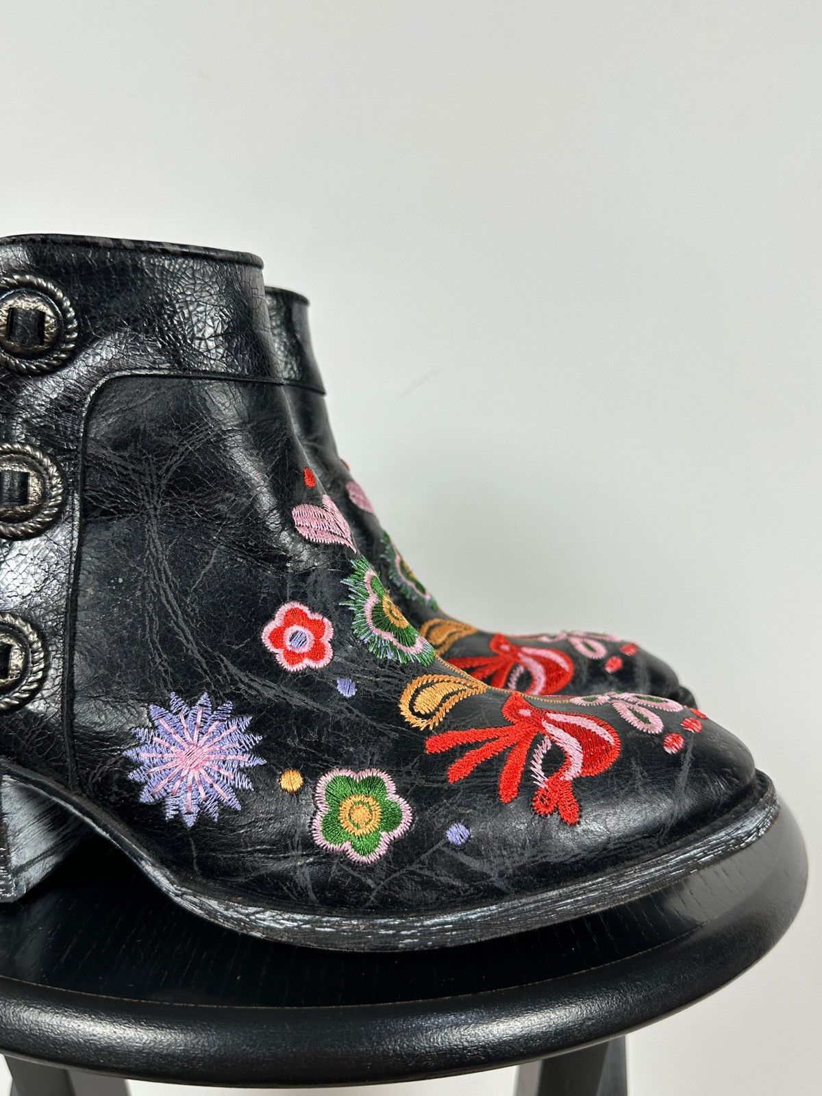 Old Gringo Mexicana Old Gringo Leather Cowboy Floral Ankle Boots Size US 9.5 / IT 39.5 - 17 Thumbnail
