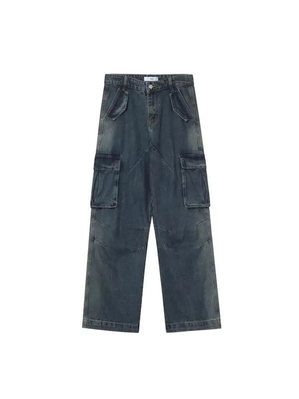 Japanese Brand VIBE Vintage multi-pocket washed heavy workwear baggy jeans Size US 34 / EU 50 - 8 Thumbnail
