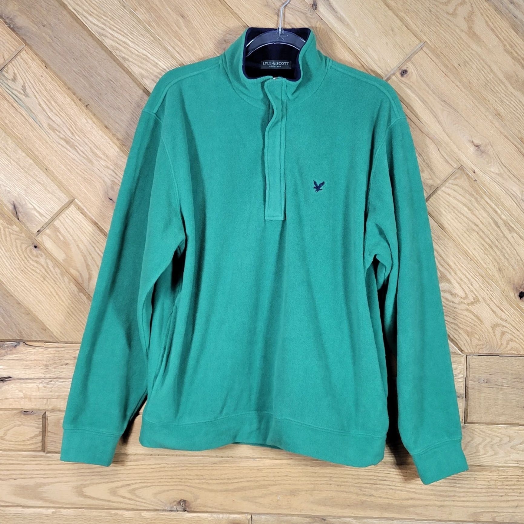 Lyle & Scott Lyle & Scott Mens Pullover Sweatshirt 1/4 Zip Long Sleeve Green M Size US M / EU 48-50 / 2 - 2 Thumbnail