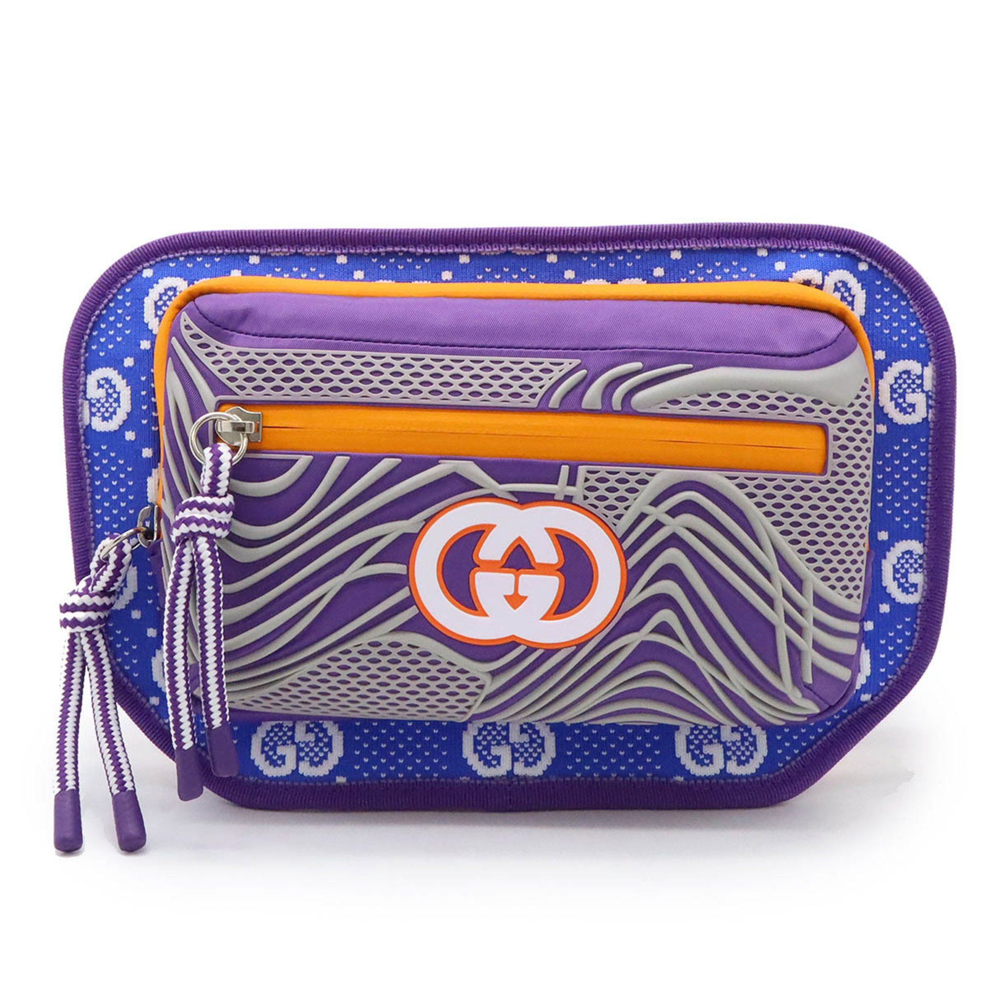 GUCCI GG Big Belt Bag, Body Waist Nylon, Jersey, Rubber, Purple