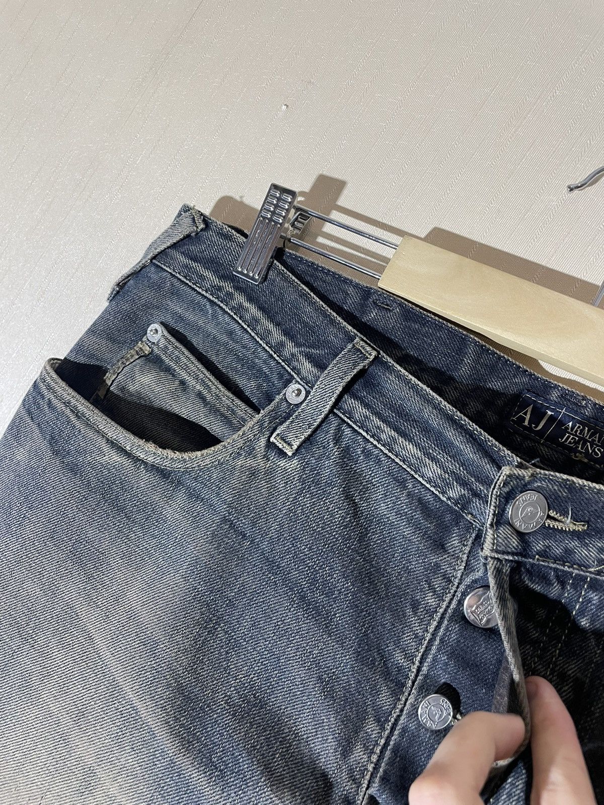 Armani × Japanese Brand × Vintage Armani Japanese vintage avantgarde denim jeans Size US 34 / EU 50 - 8 Thumbnail